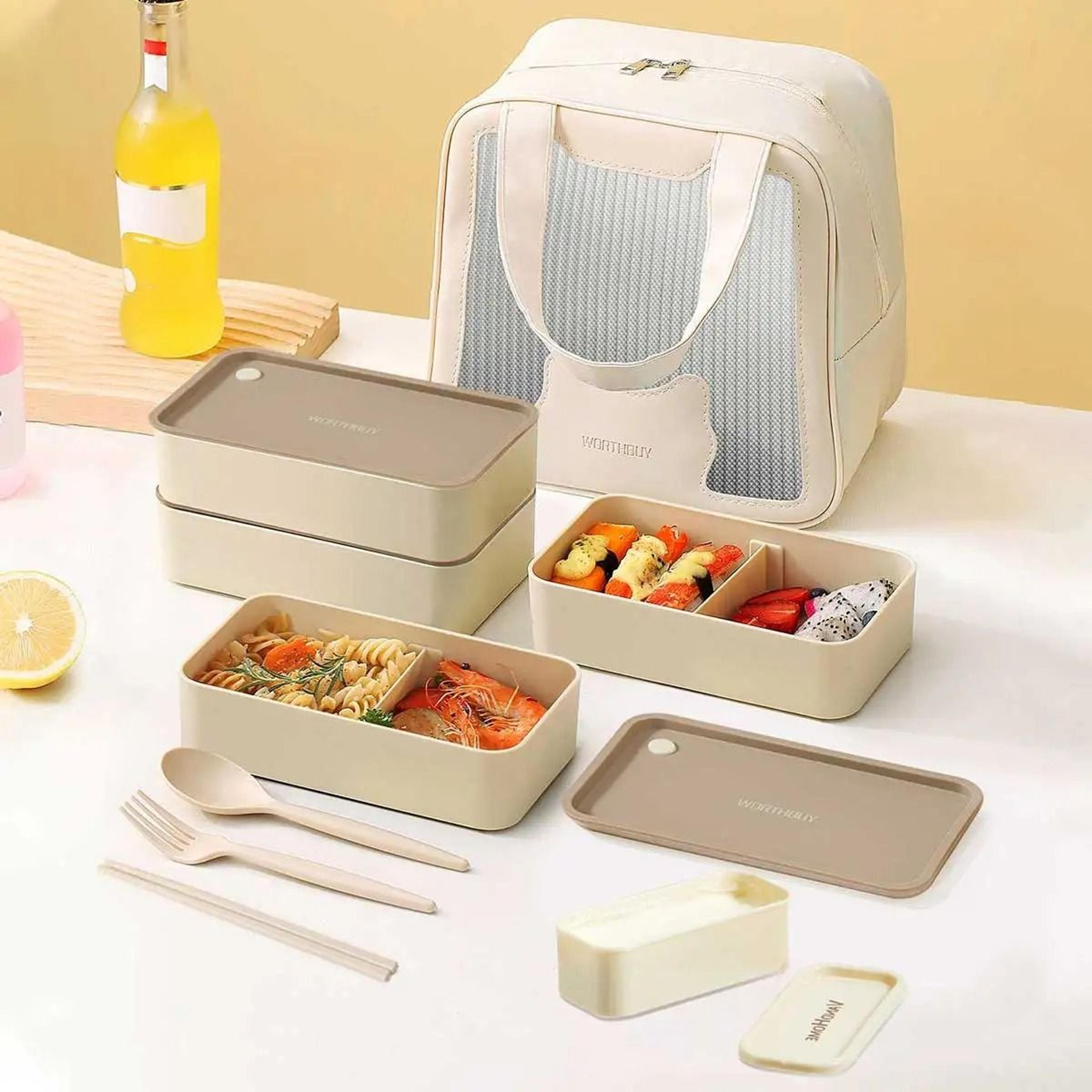 divided lunch container microwave safe large capacity sealed bento box