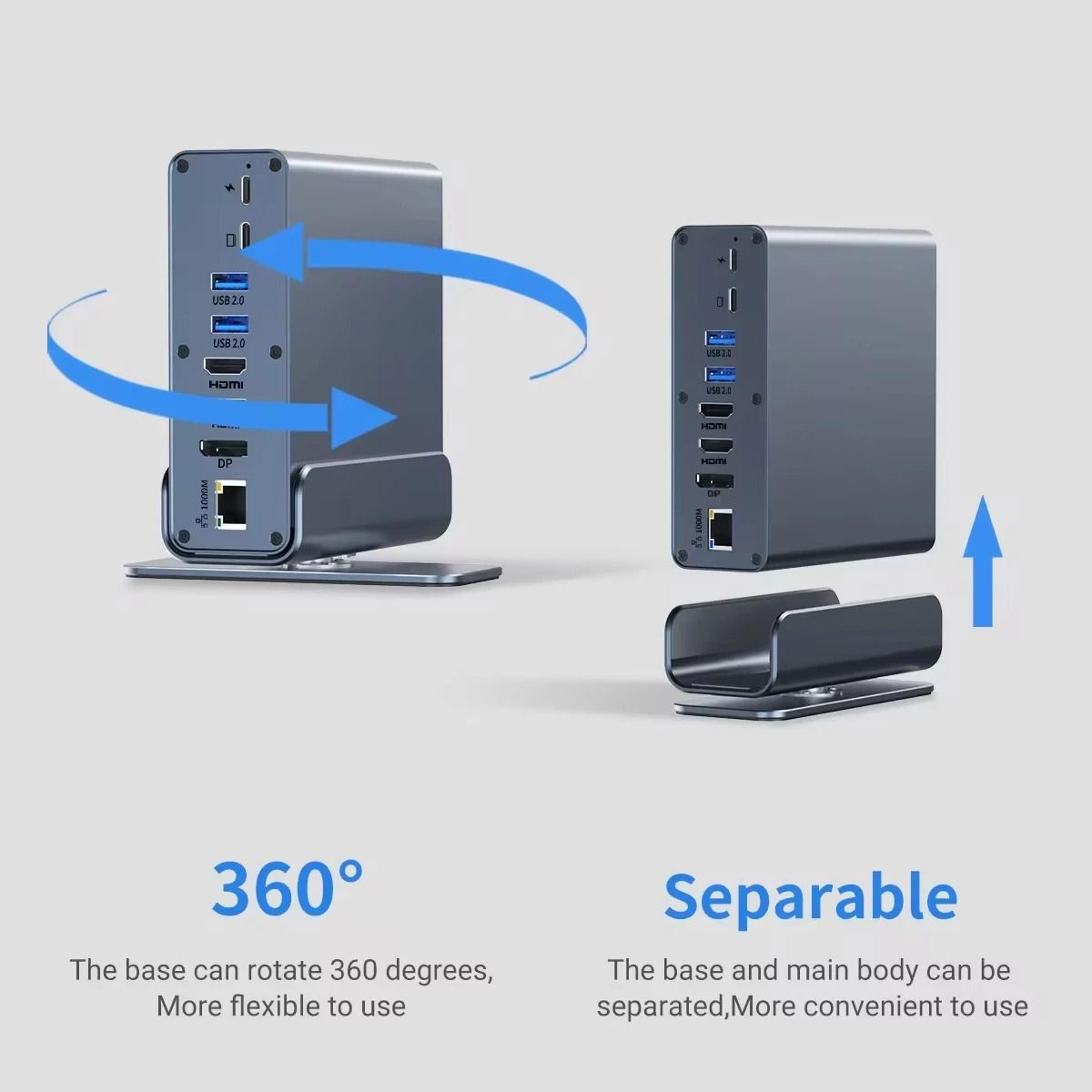 15 In 1 USB C Docking Station With 4K HDMI And DisplayPort 5
