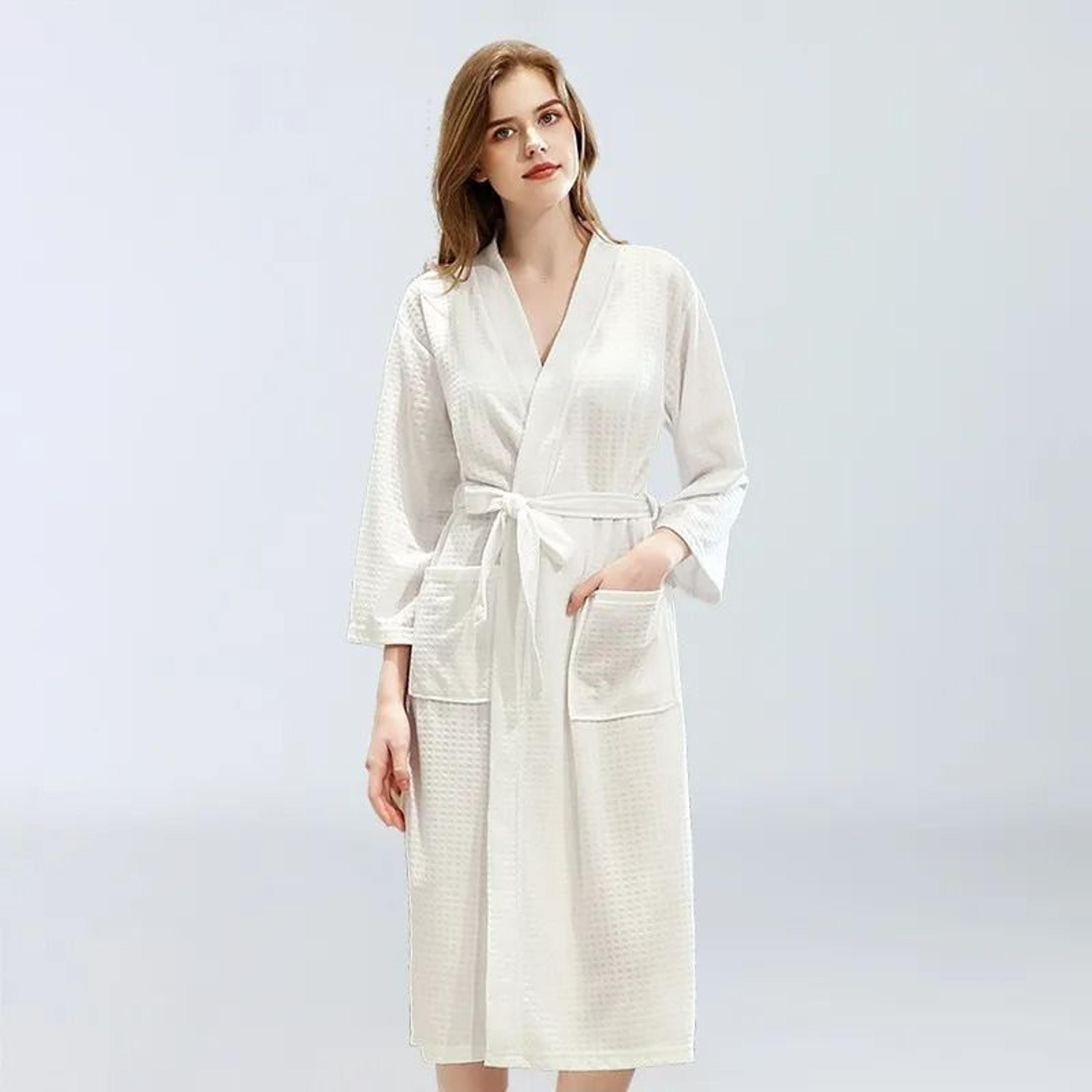 Unisex Waffle Bathrobe Quick Dry Sauna Homewear For Spring And Summer 6