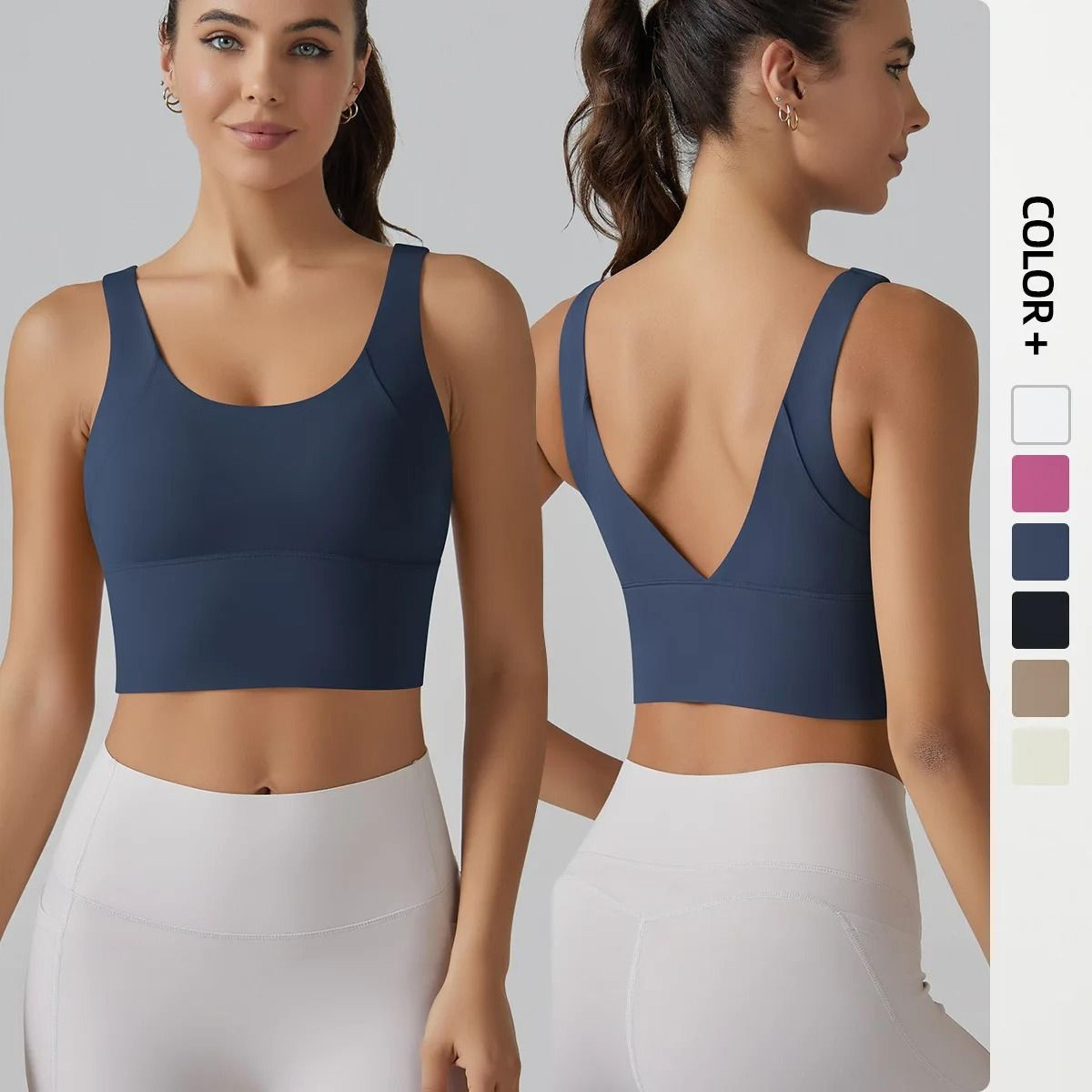 push up yoga tank top breathable fitness gym sports bra vest