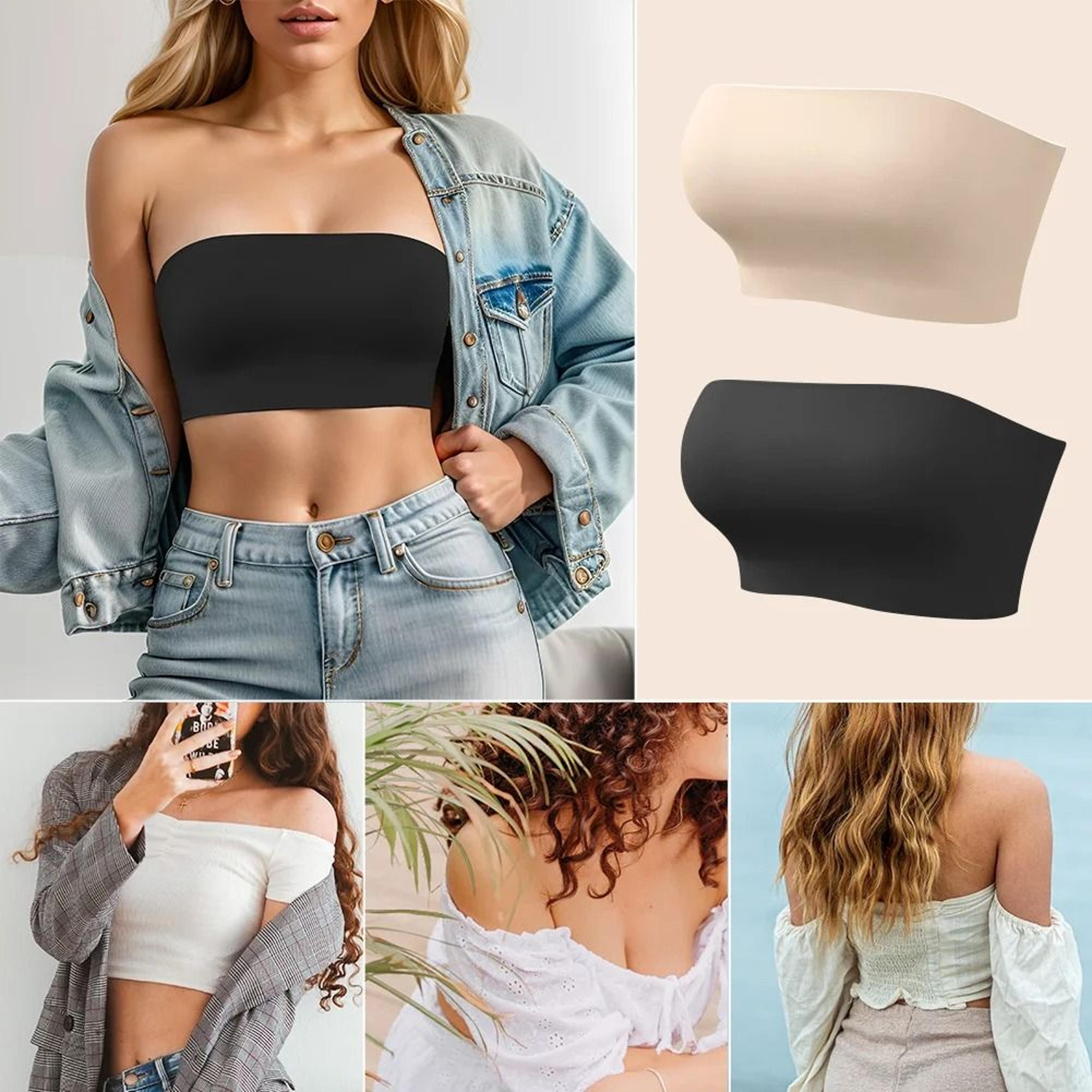 silkhold seamless strapless tube top bra with silicone grip