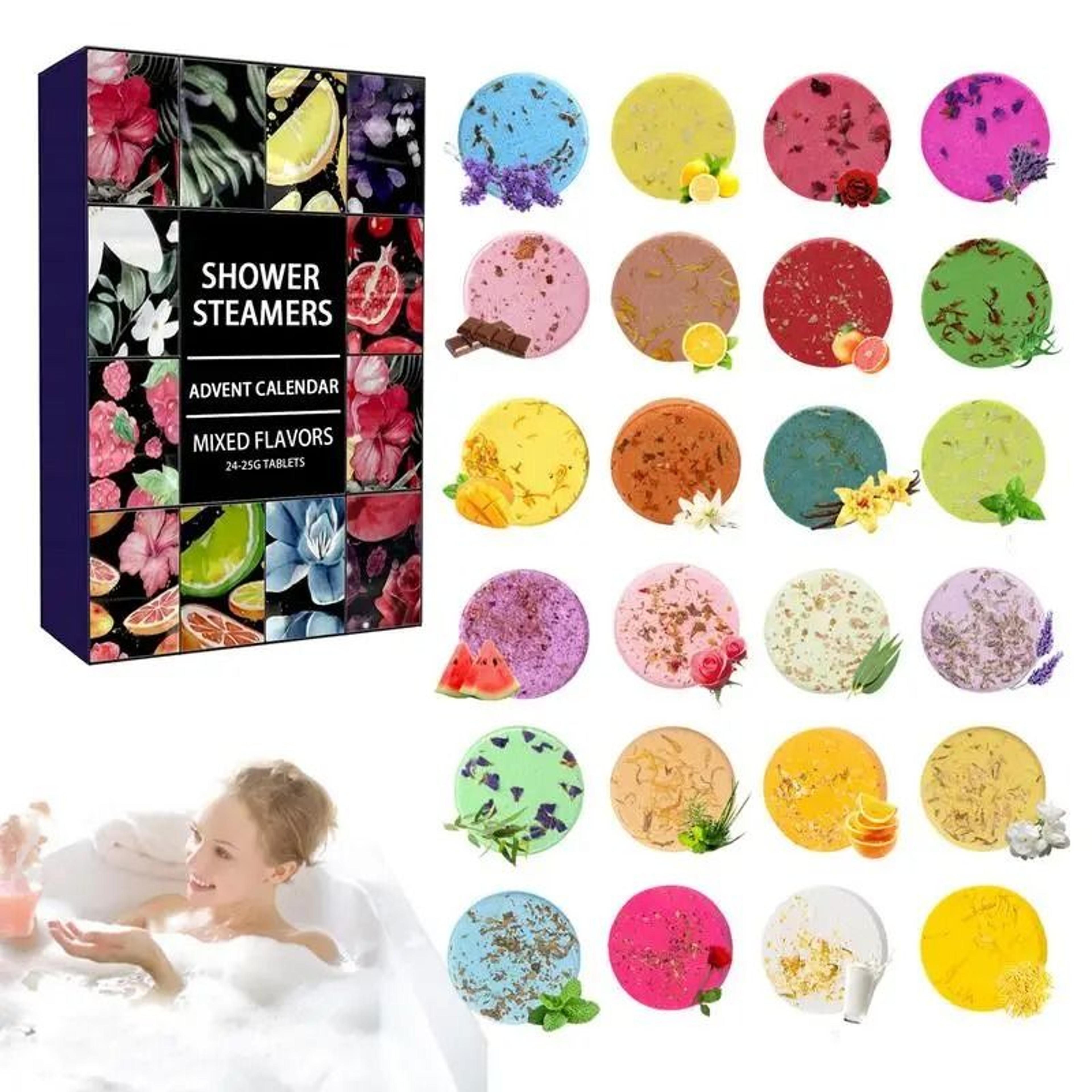 serenityscents shower steamers advent calendar 24 piece aromatherapy set
