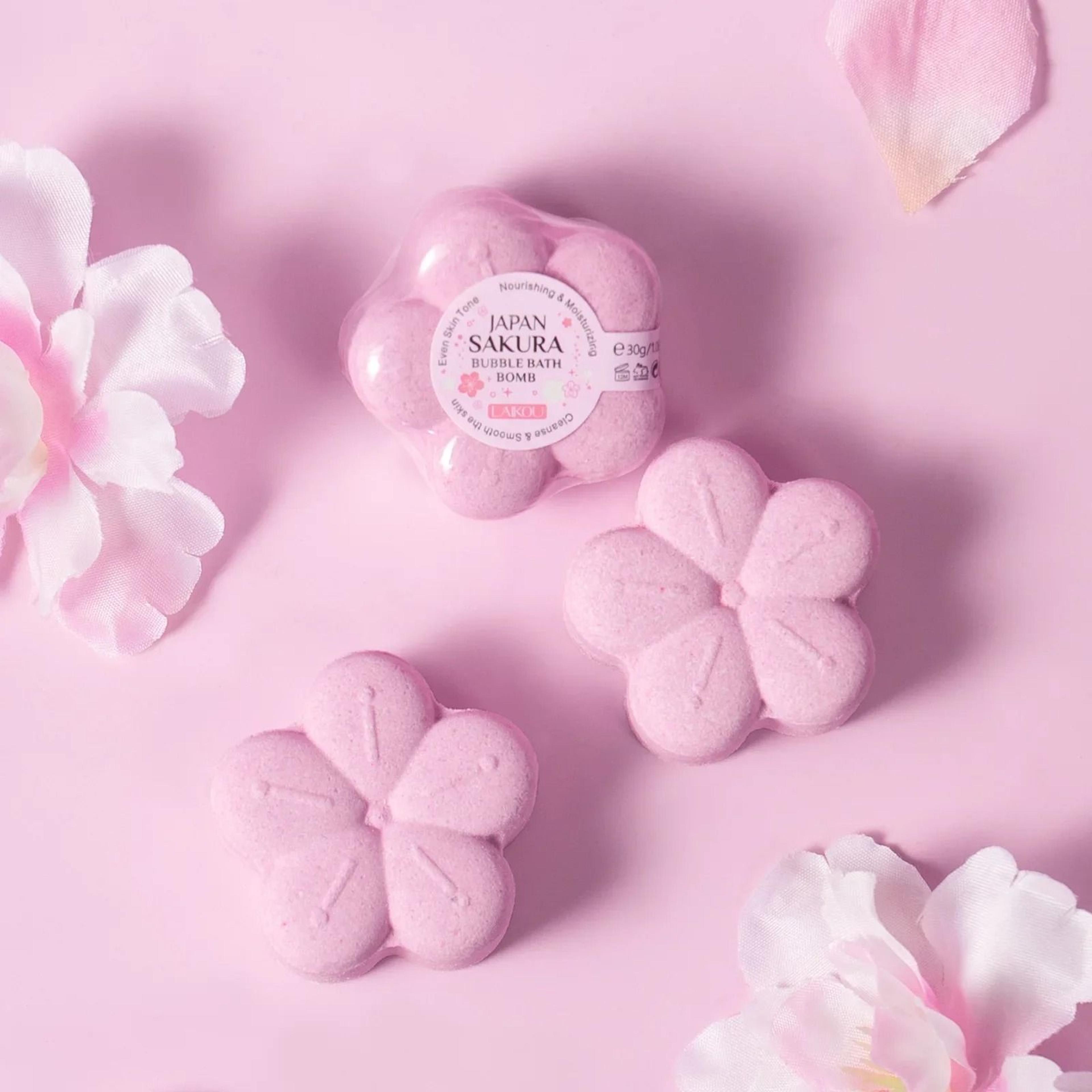 laikou japanese sakura bath bomb moisturizing bubble bath salt 30g