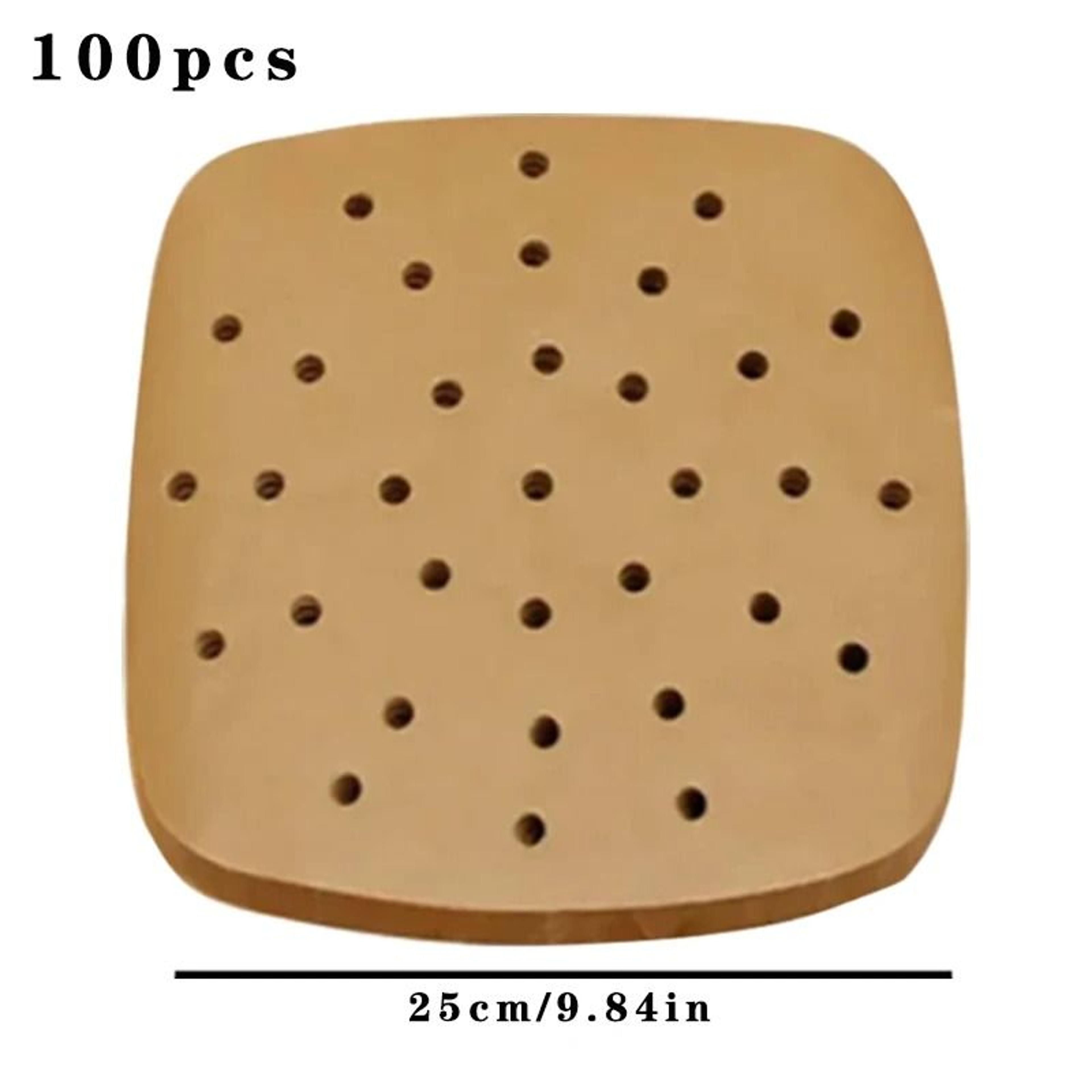 100 Piece Disposable Air Fryer Paper Liners Non Stick Oil Absorbing Baking Sheets 6