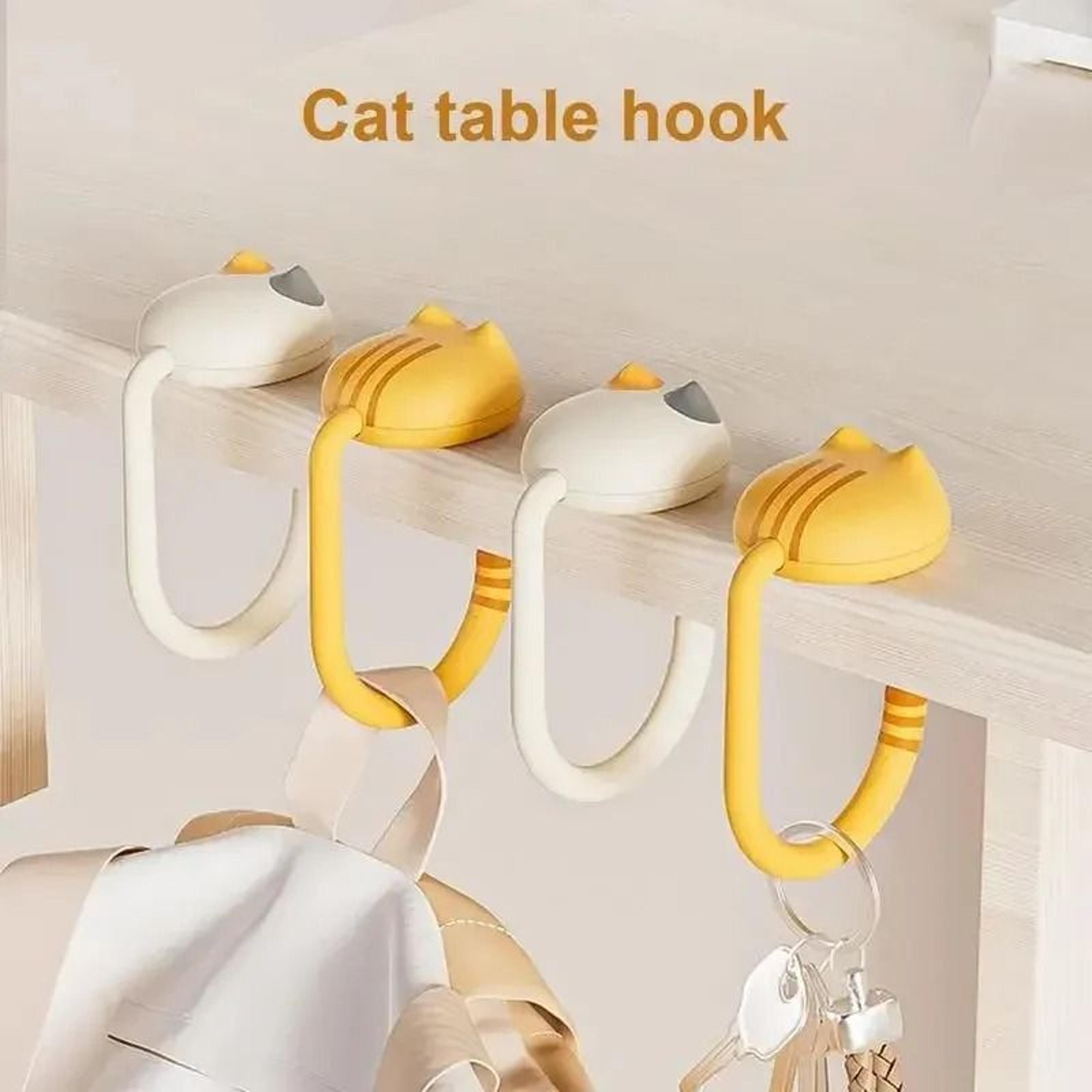 cute cat tail purse hook portable table bag hanger