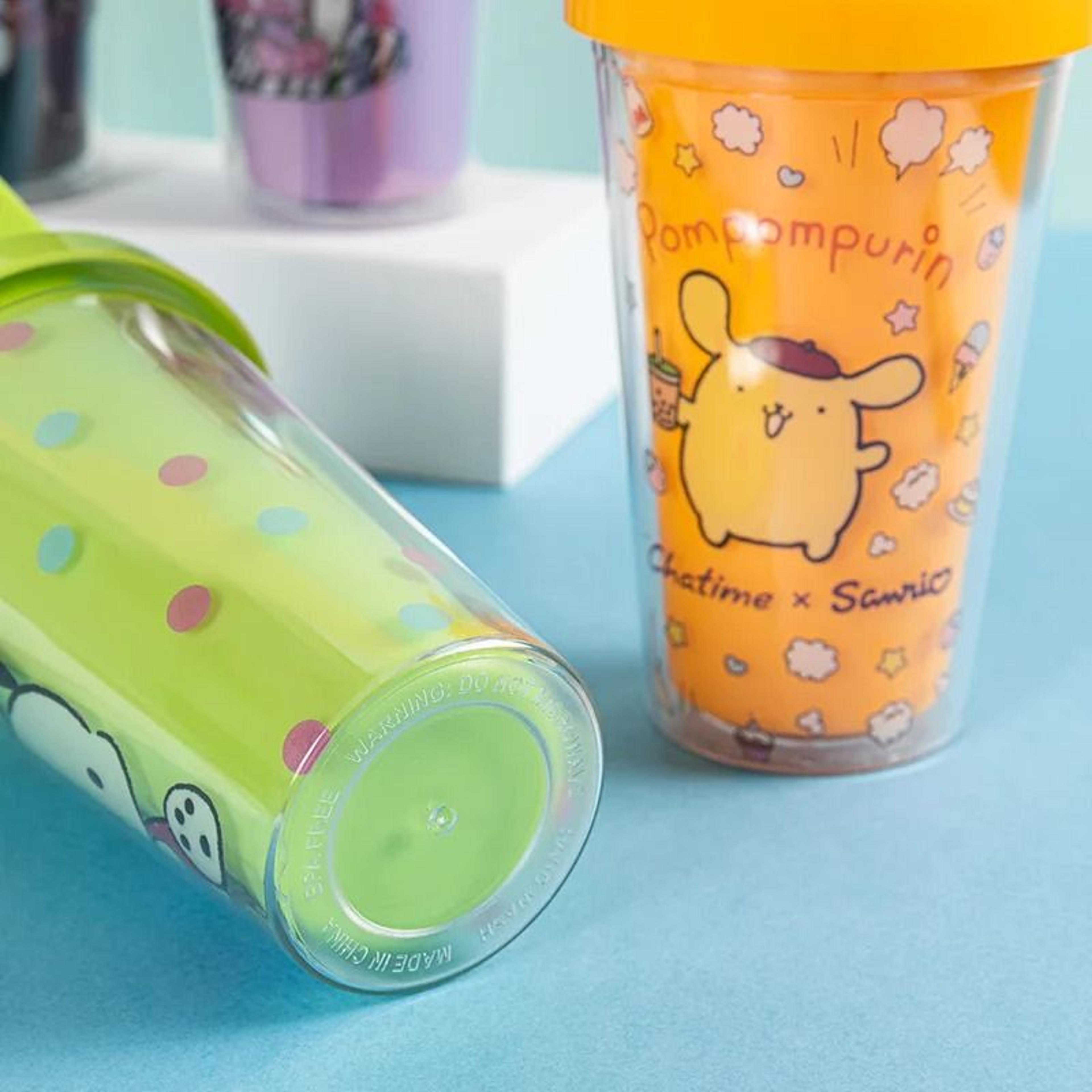 sanrio melody double layer straw water bottle 450ml
