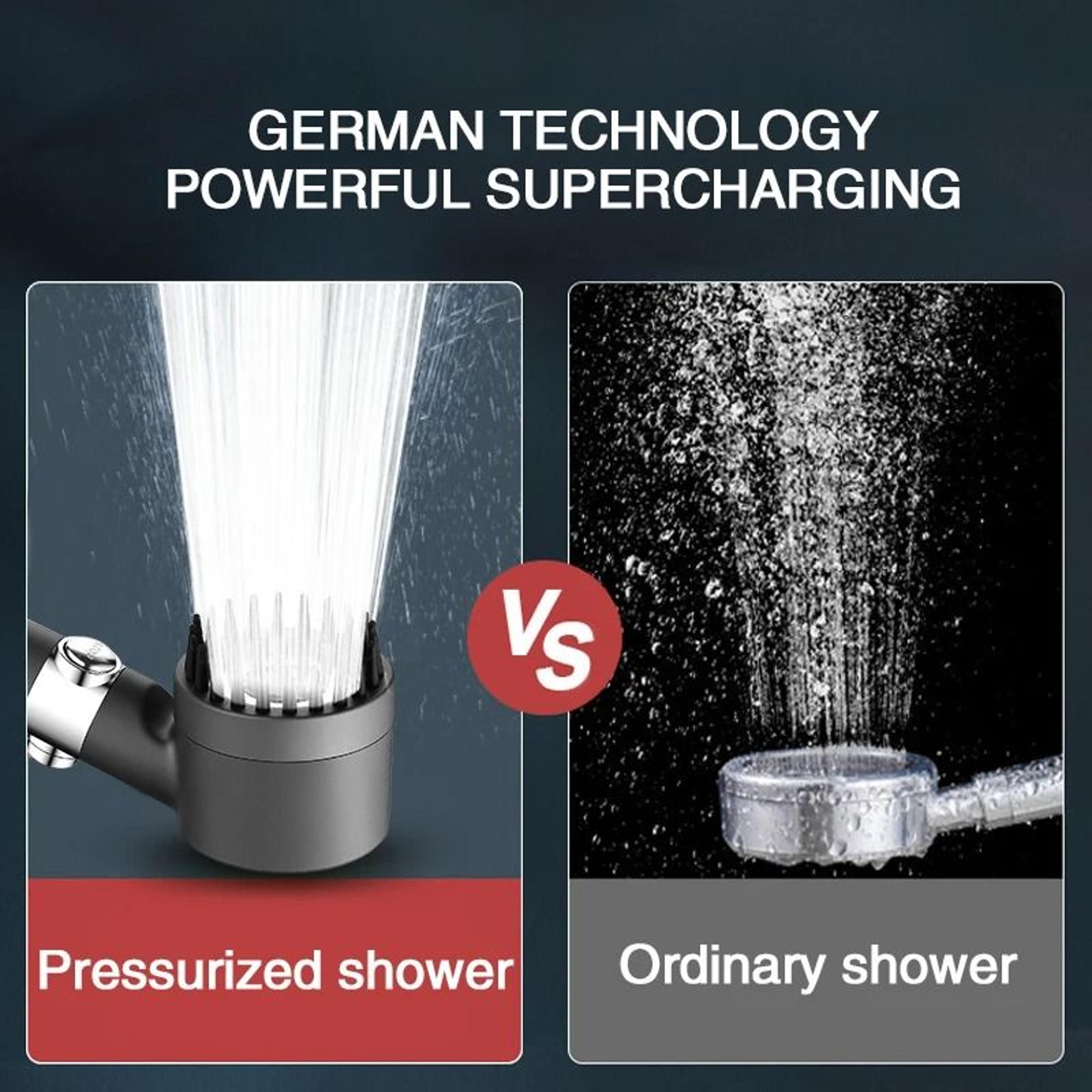 PowerSpa 3 Mode High Pressure Shower Head With Filter And Massage Brush 7