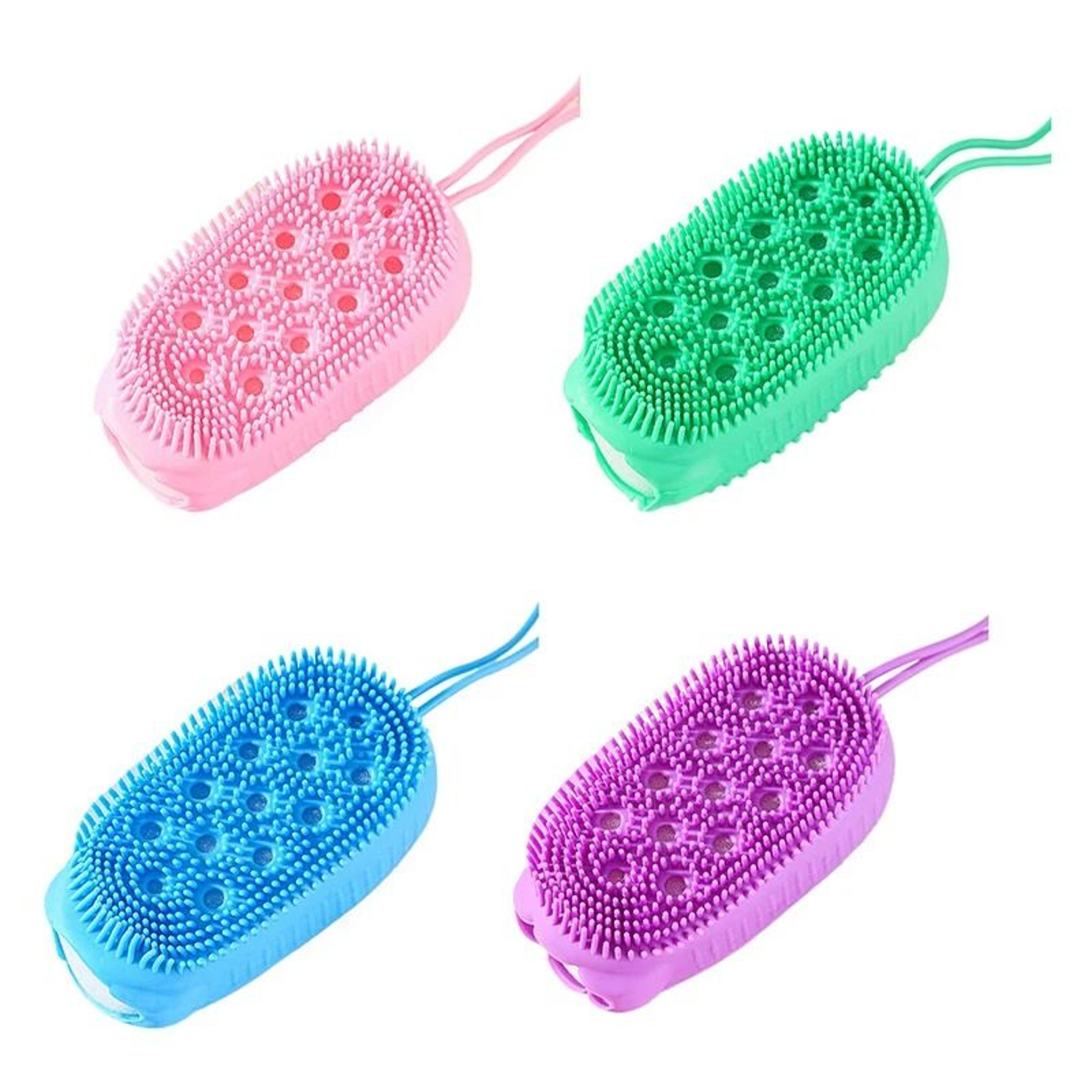 silicone body scrubber shower exfoliating massage brush