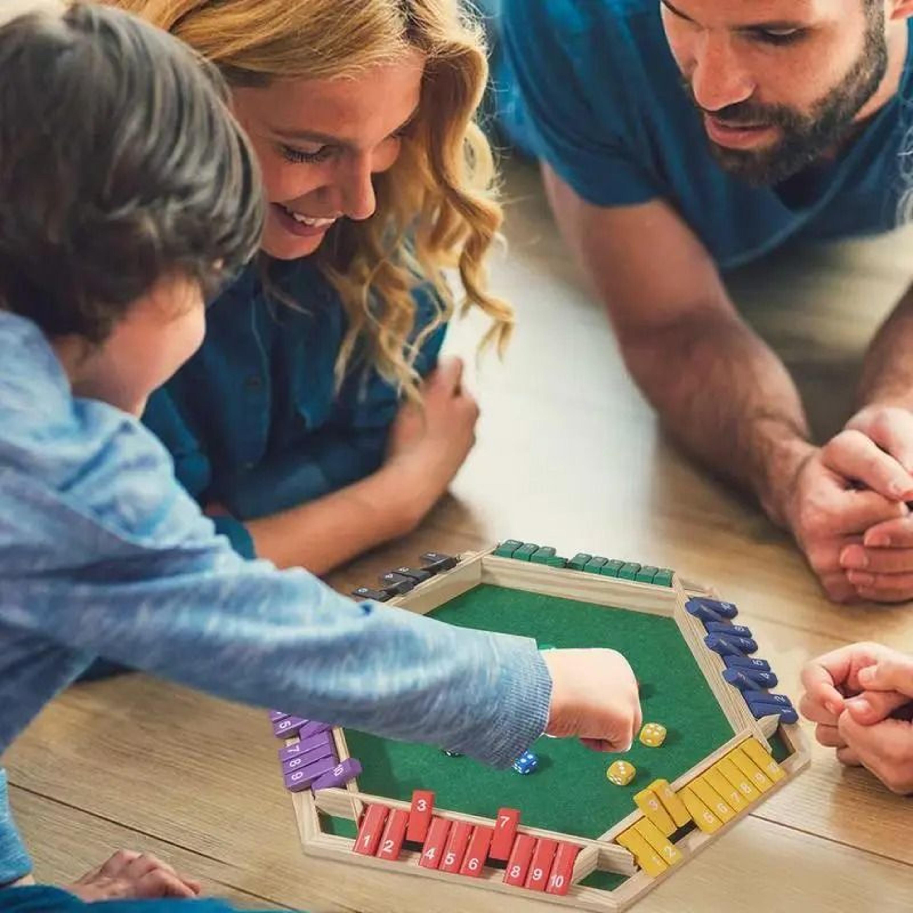 classic shut the box wooden dice board game for family fun