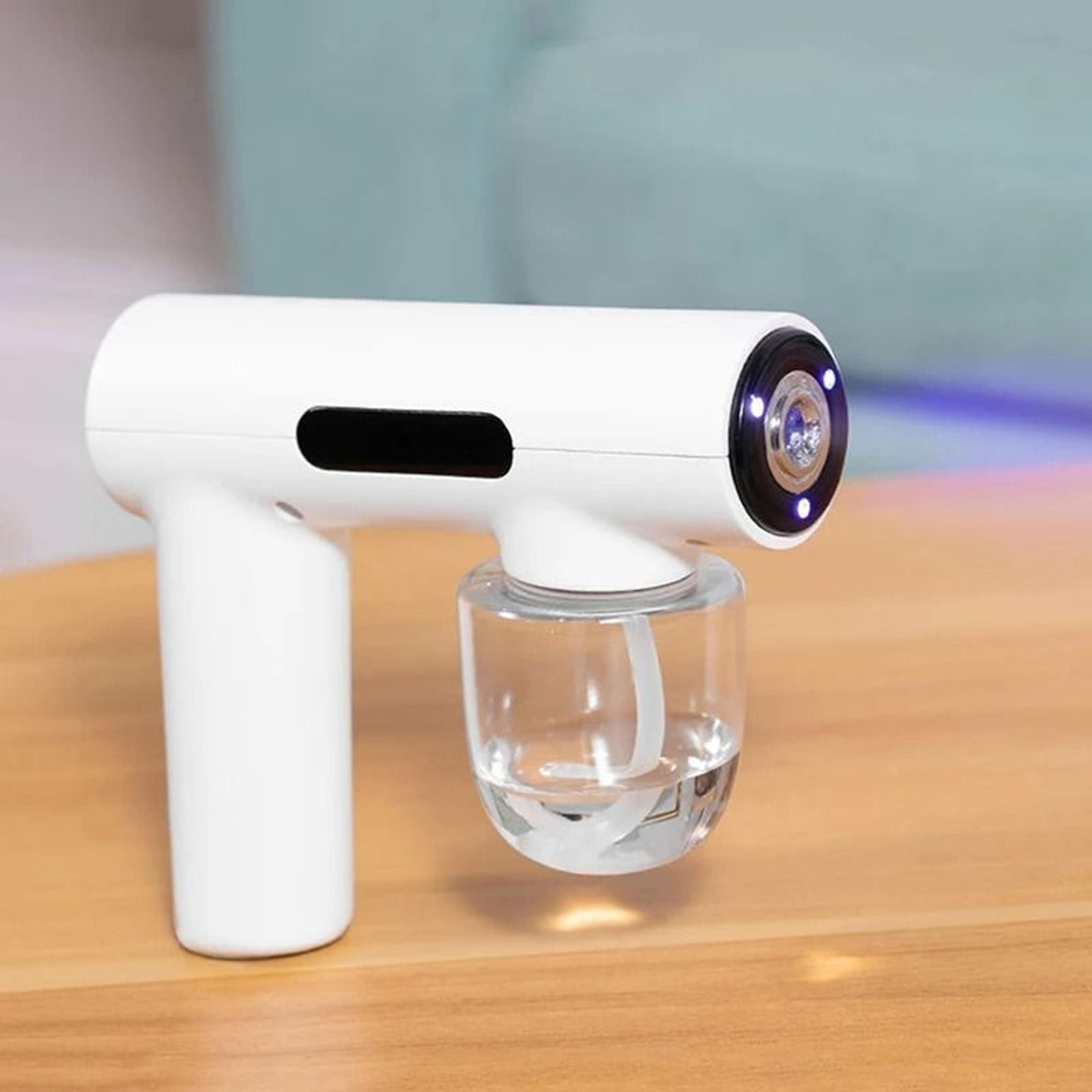 portable electric disinfection spray gun with blue light and rechargeable battery