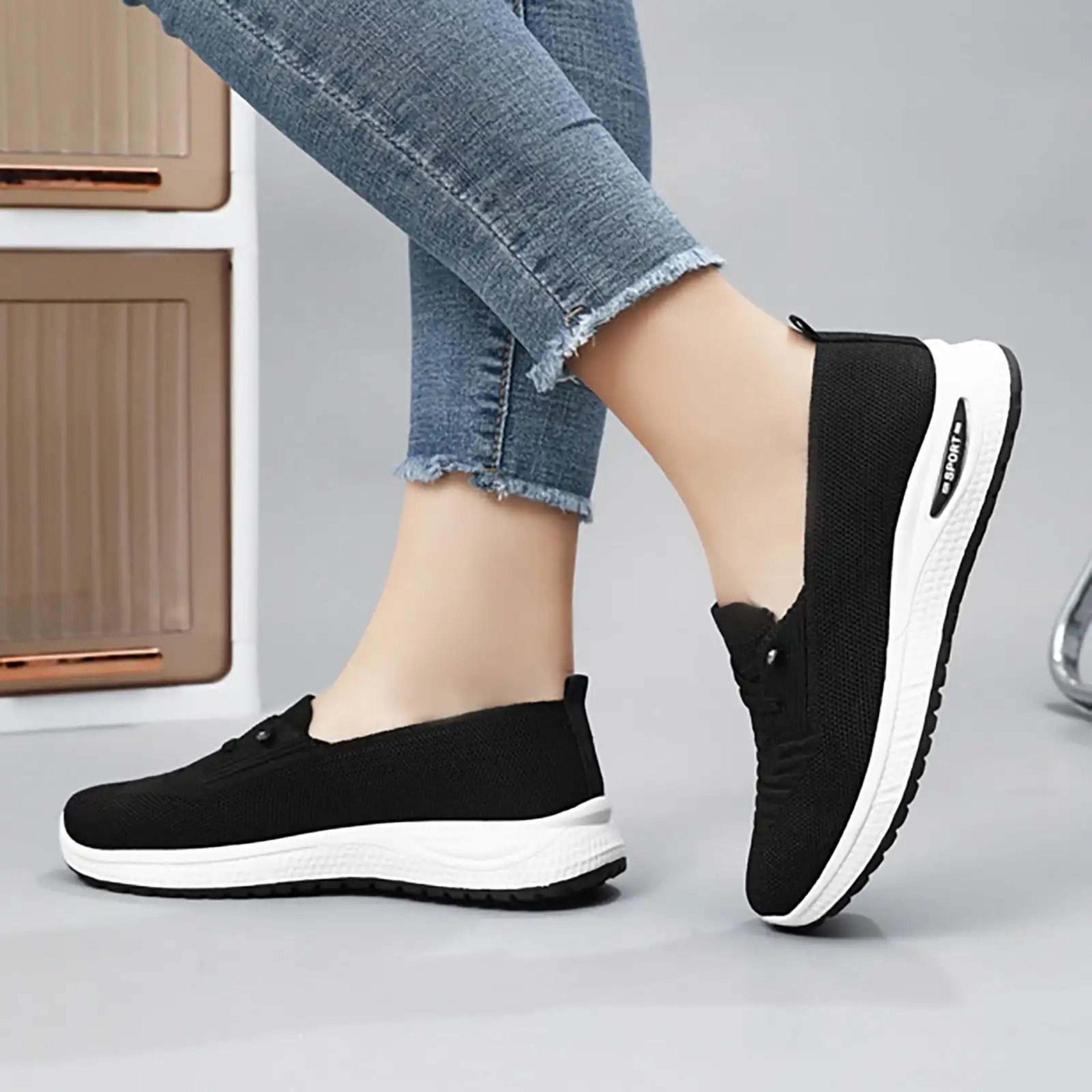 Womens Breathable Mesh Slip On Sneakers Orthopedic Platform Trainers 6