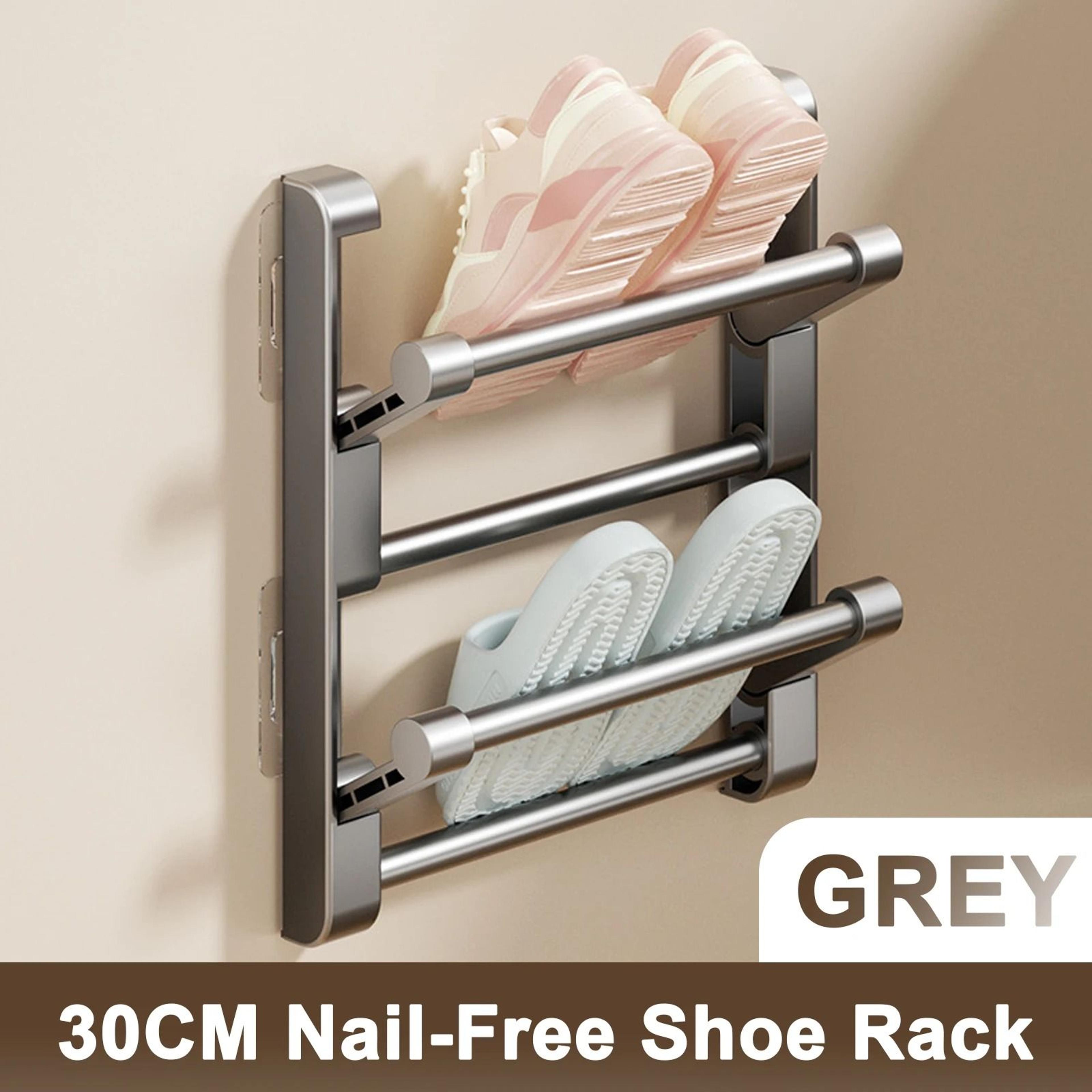 Wall Mounted Slipper Storage Rack Bathroom Shoe Hook Holder 1