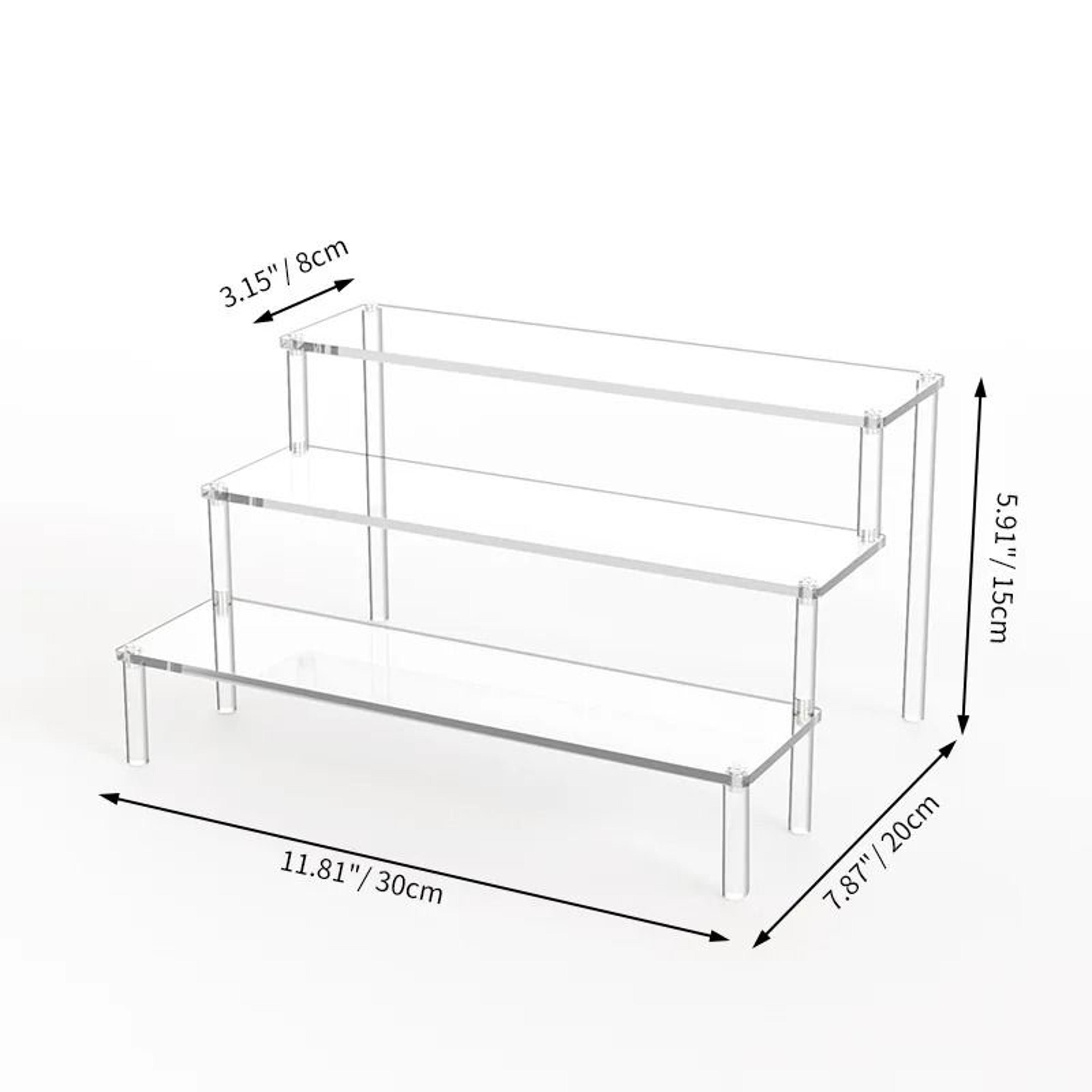 Multi Layer Acrylic Display Stand Transparent Trapezoid Shelf 7