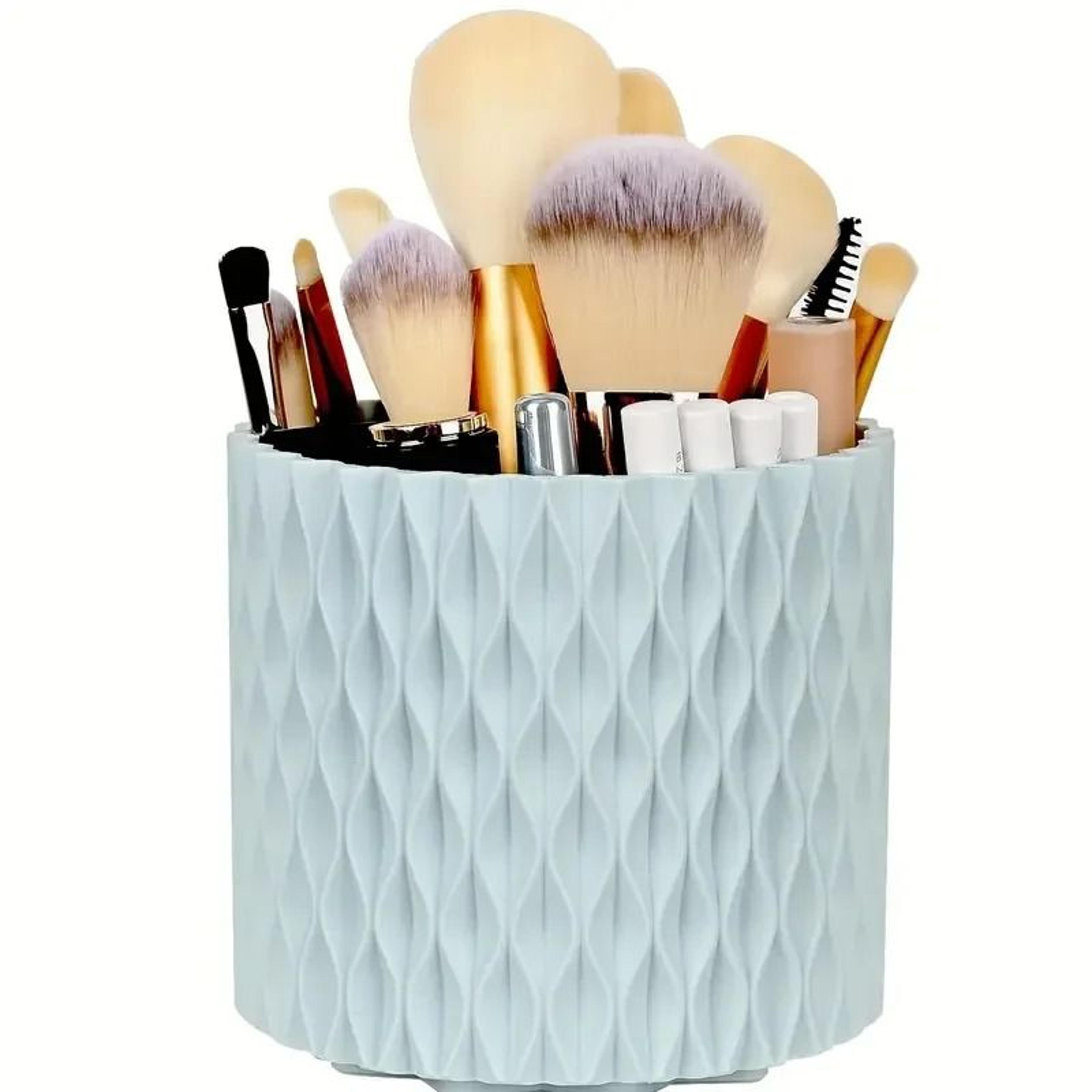 360 rotating makeup brush holder organizer with 5 slot storage