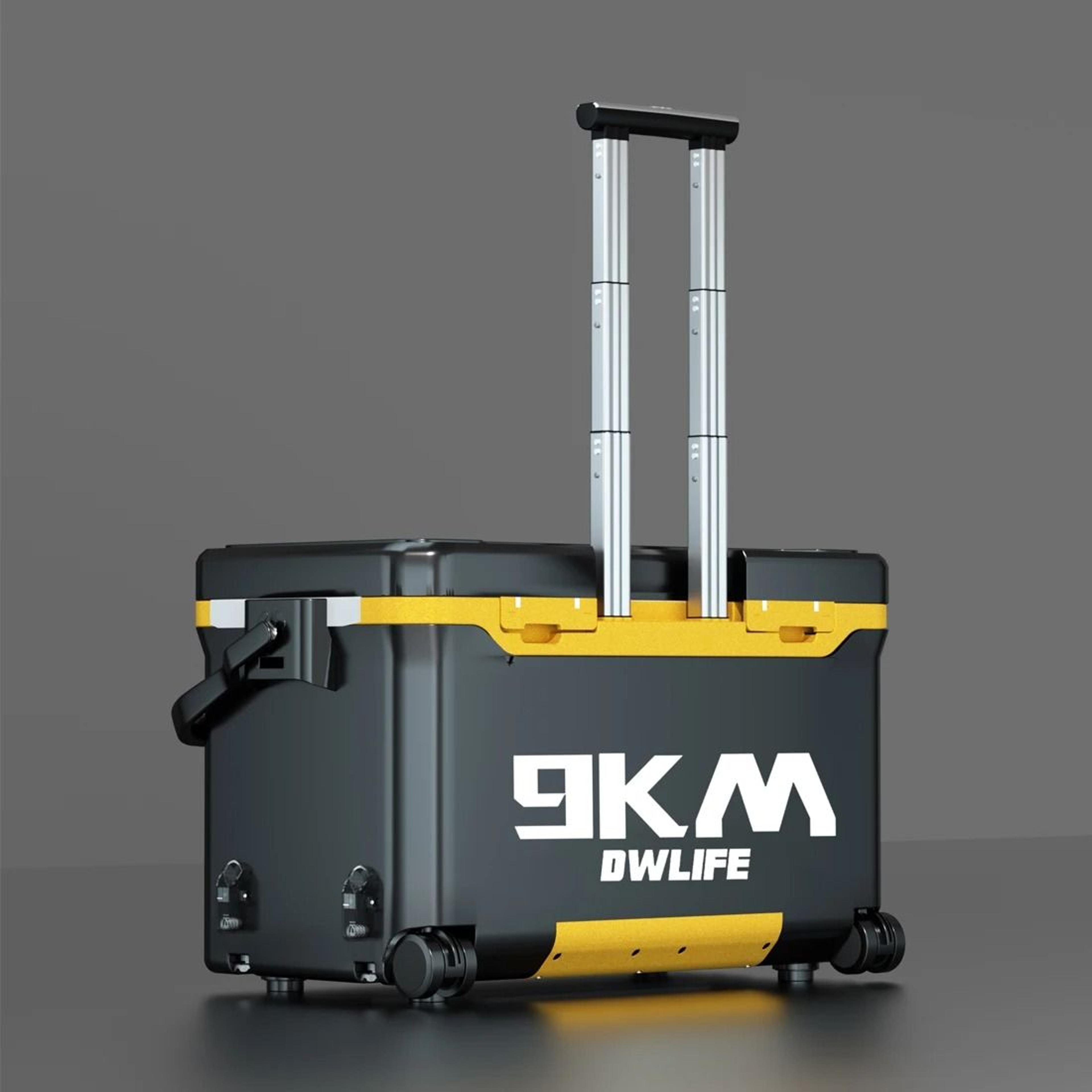 36l multifunctional fishing tackle box with wheels and liftable legs
