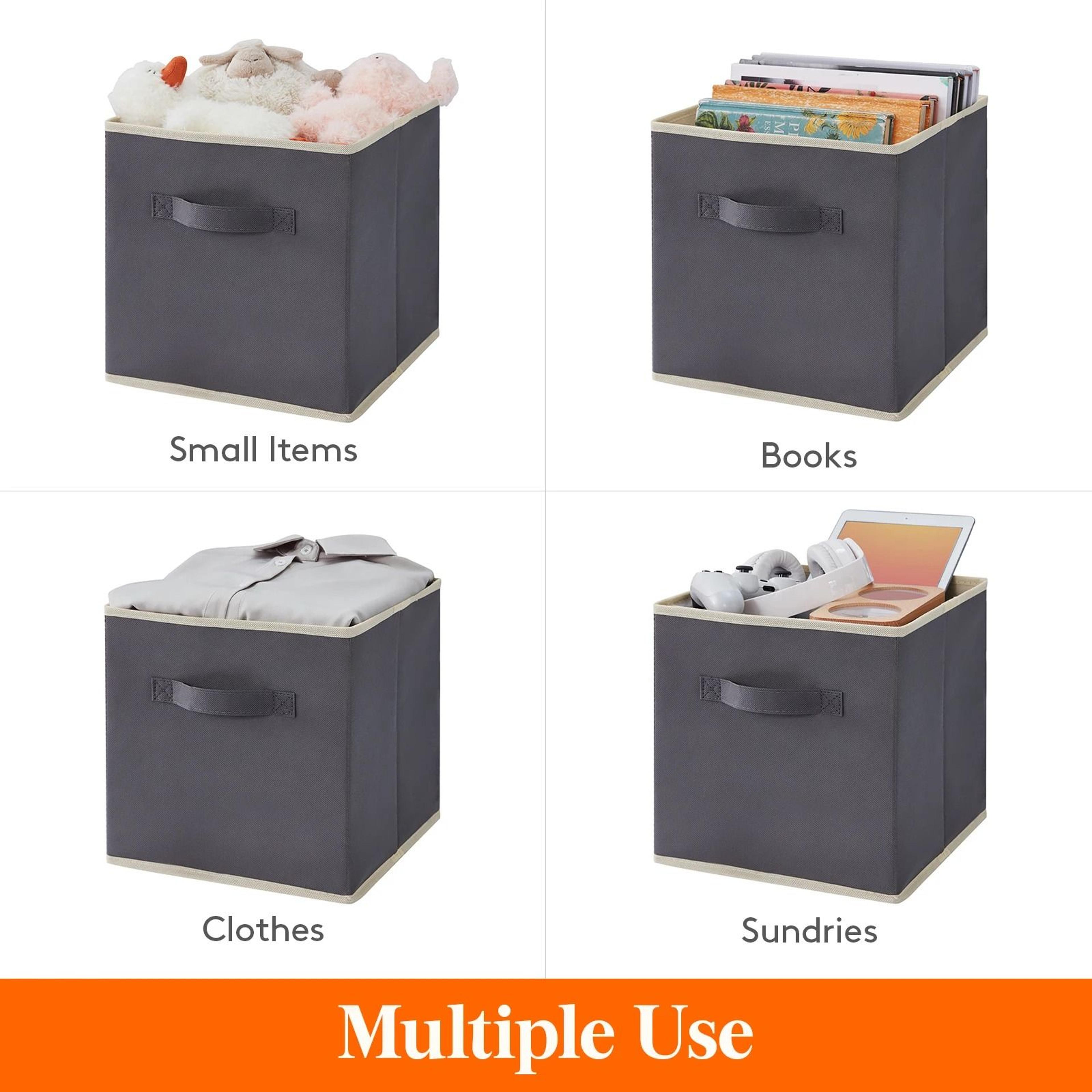 8 Pack Foldable Fabric Cube Storage Bins With Handles 5