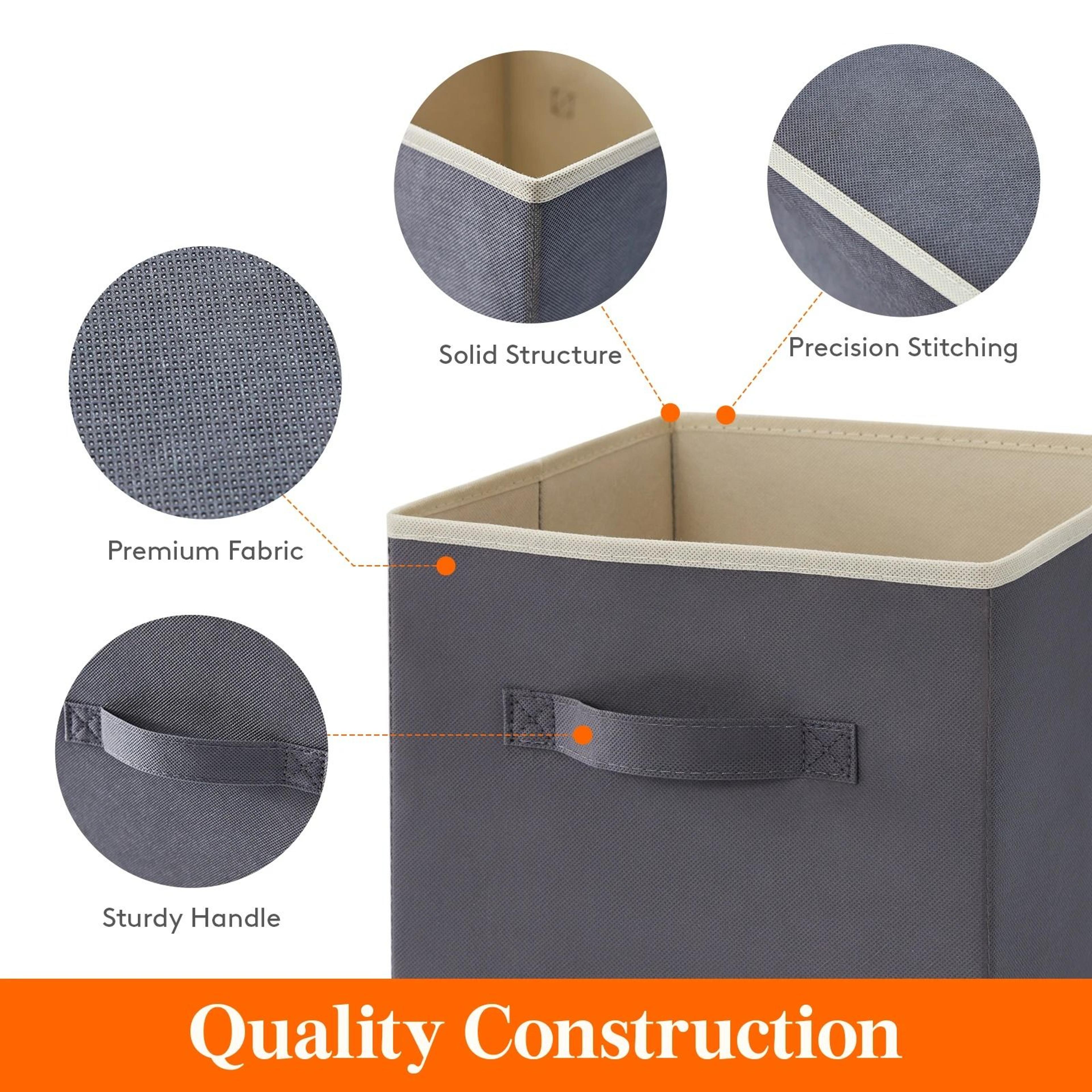 8 Pack Foldable Fabric Cube Storage Bins With Handles 6