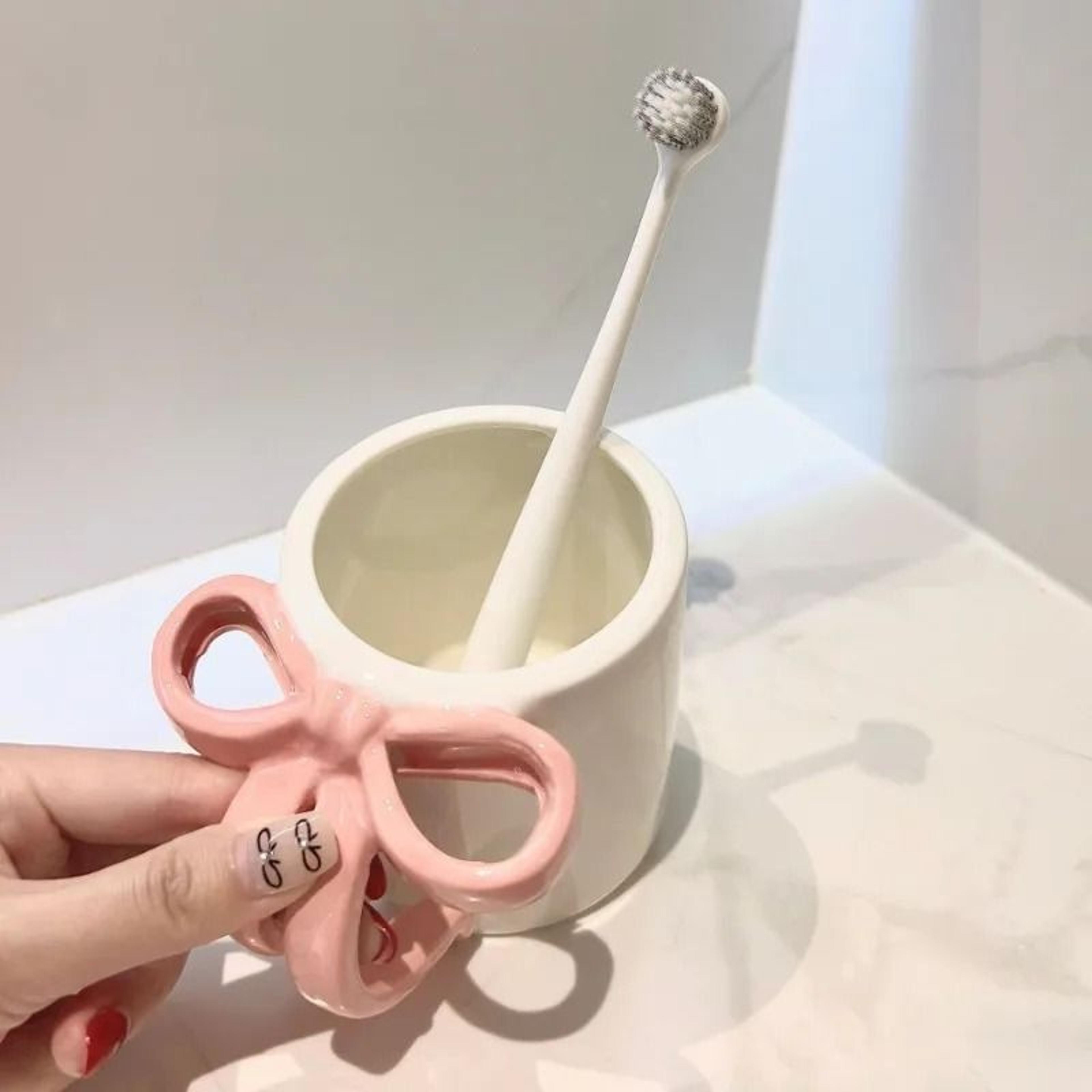 Luxury Ceramic Toothbrush Cup Set Minimalist His And Hers Bathroom Tumbler 5
