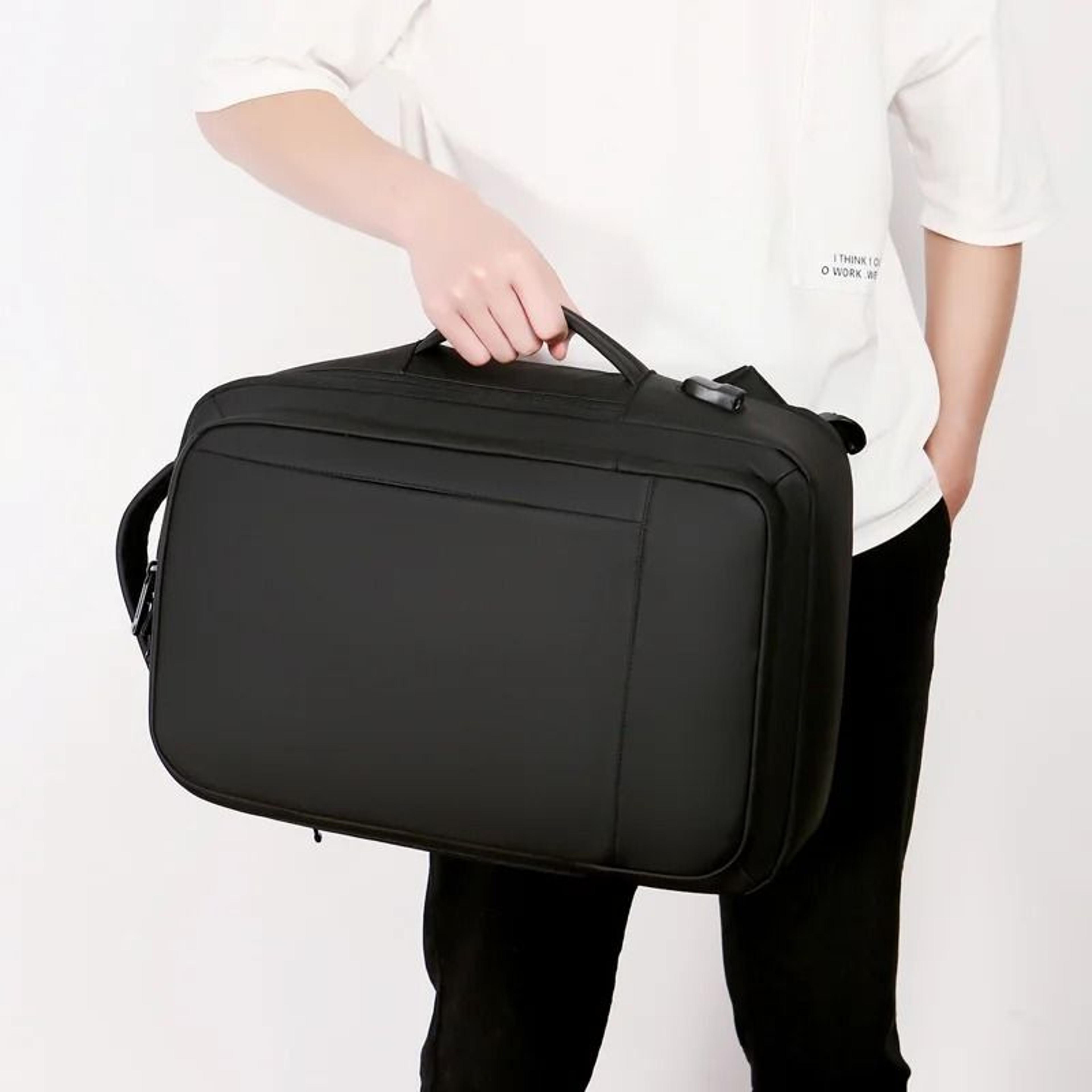 Expandable Waterproof Business Travel Backpack With USB Charging Port 4