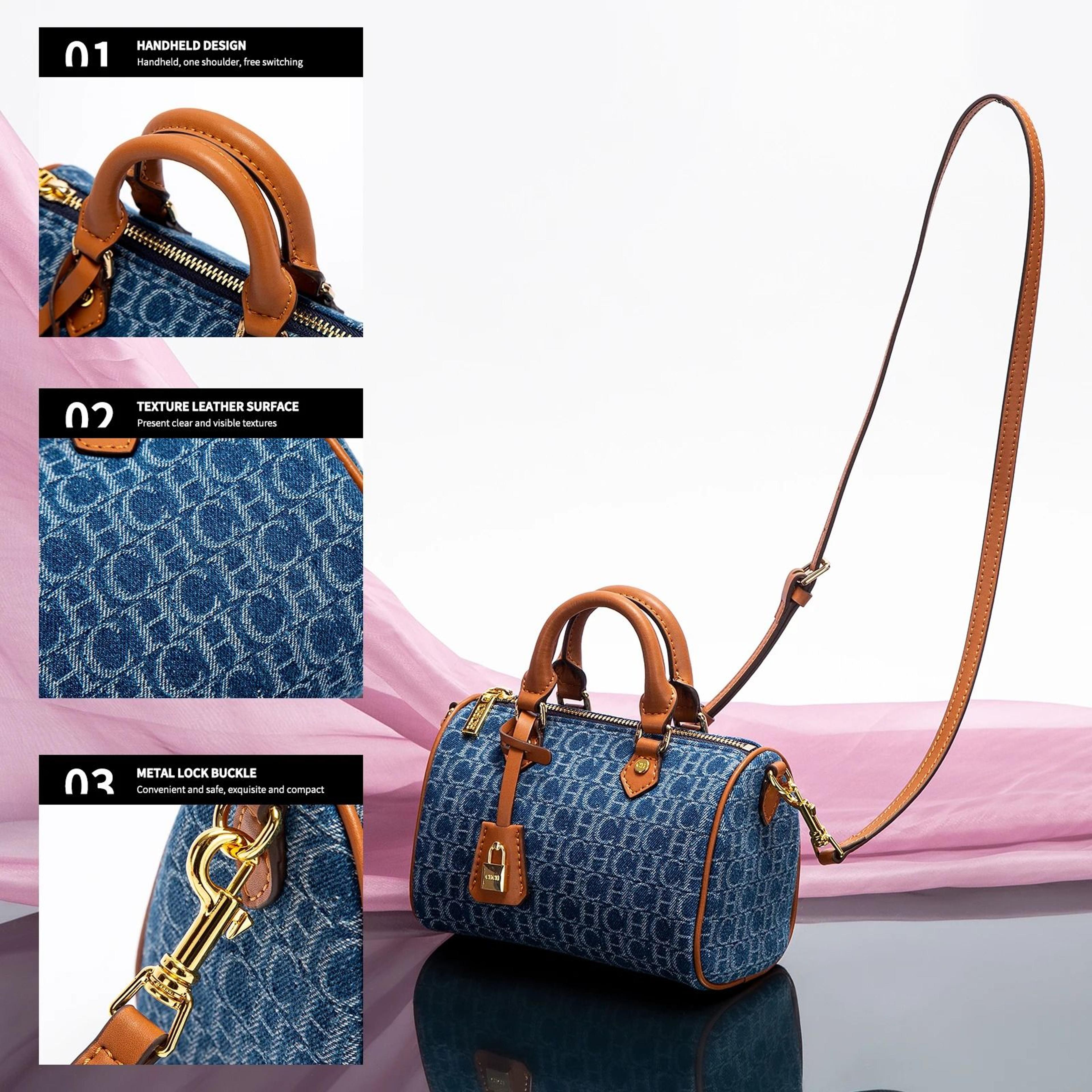 Womens Cowboy Splicing Pillow Bag Casual Party Shoulder Handbag 4