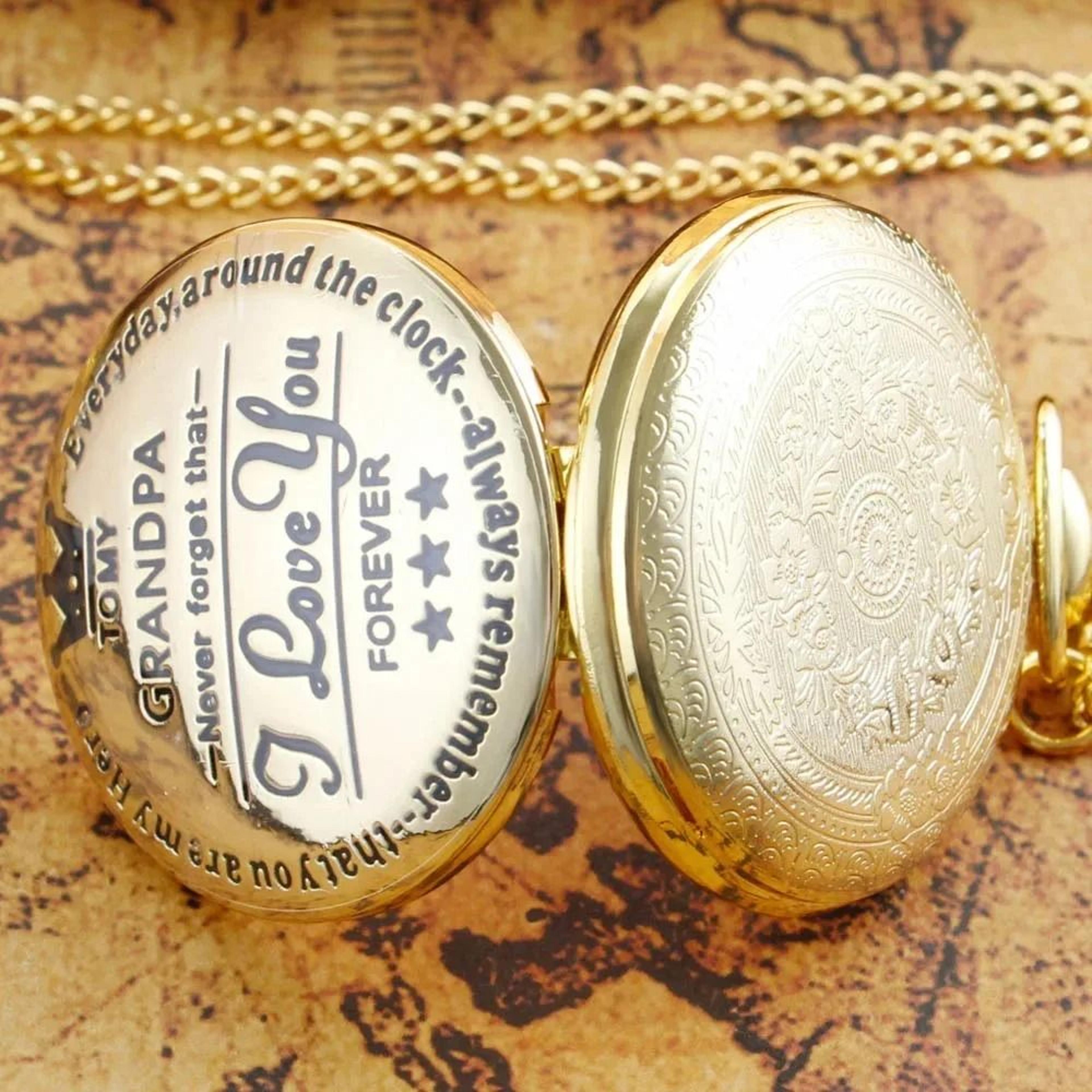 heritage tribute grandpa pocket watch necklace vintage quartz timepiece