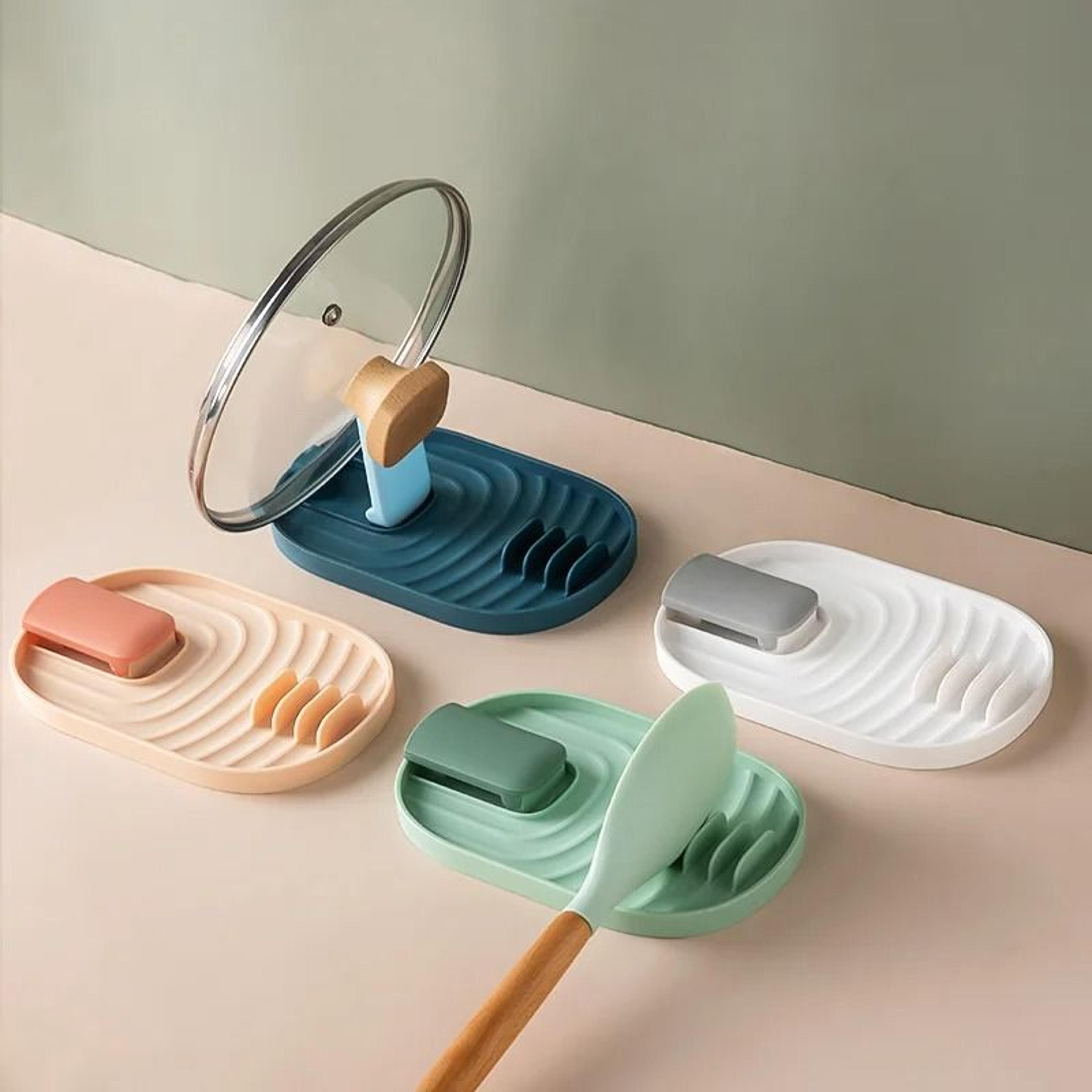 heat resistant kitchen spoon rest holder utensil storage tray