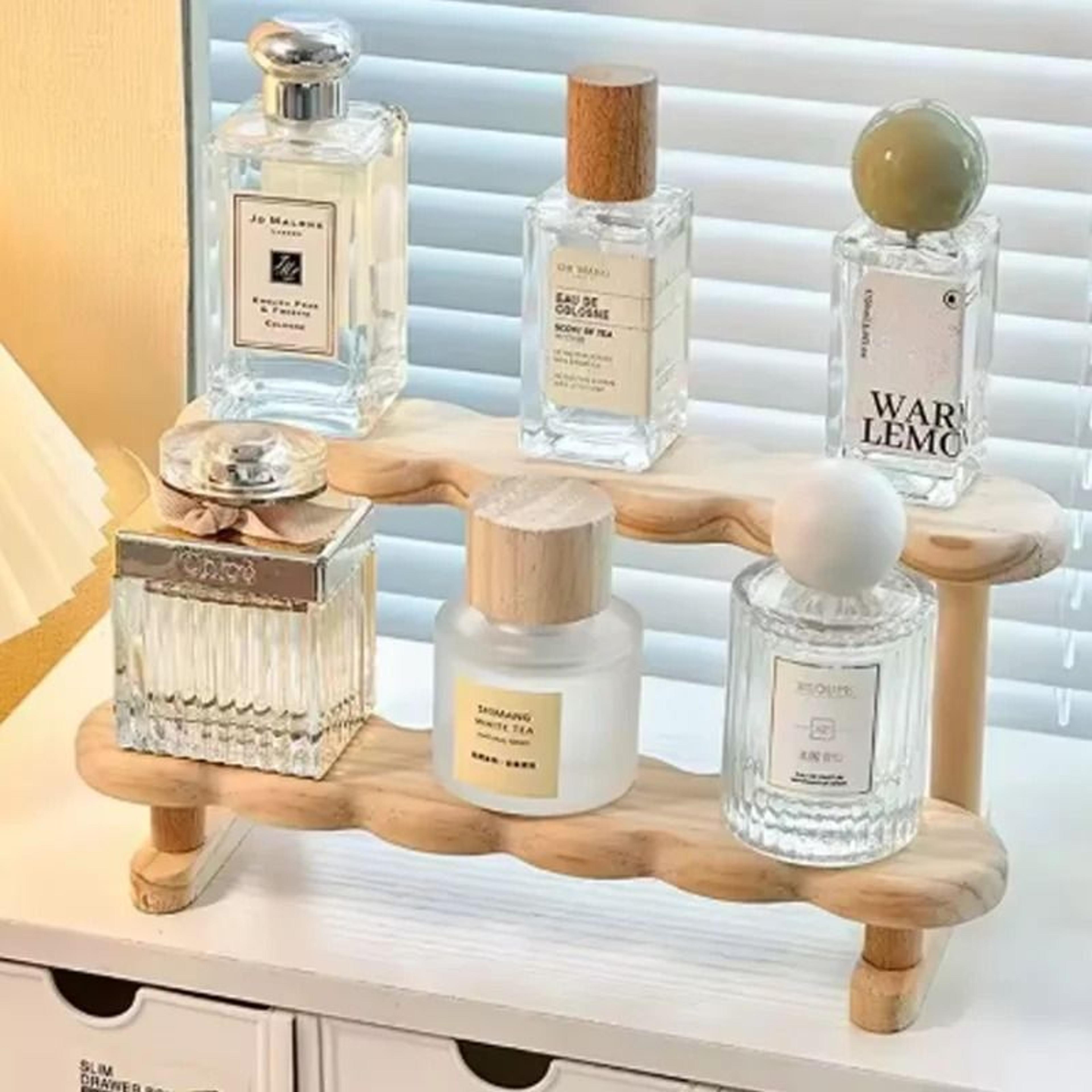3 Tier Wooden Display Riser Stand Perfume And Collectible Shelf 10