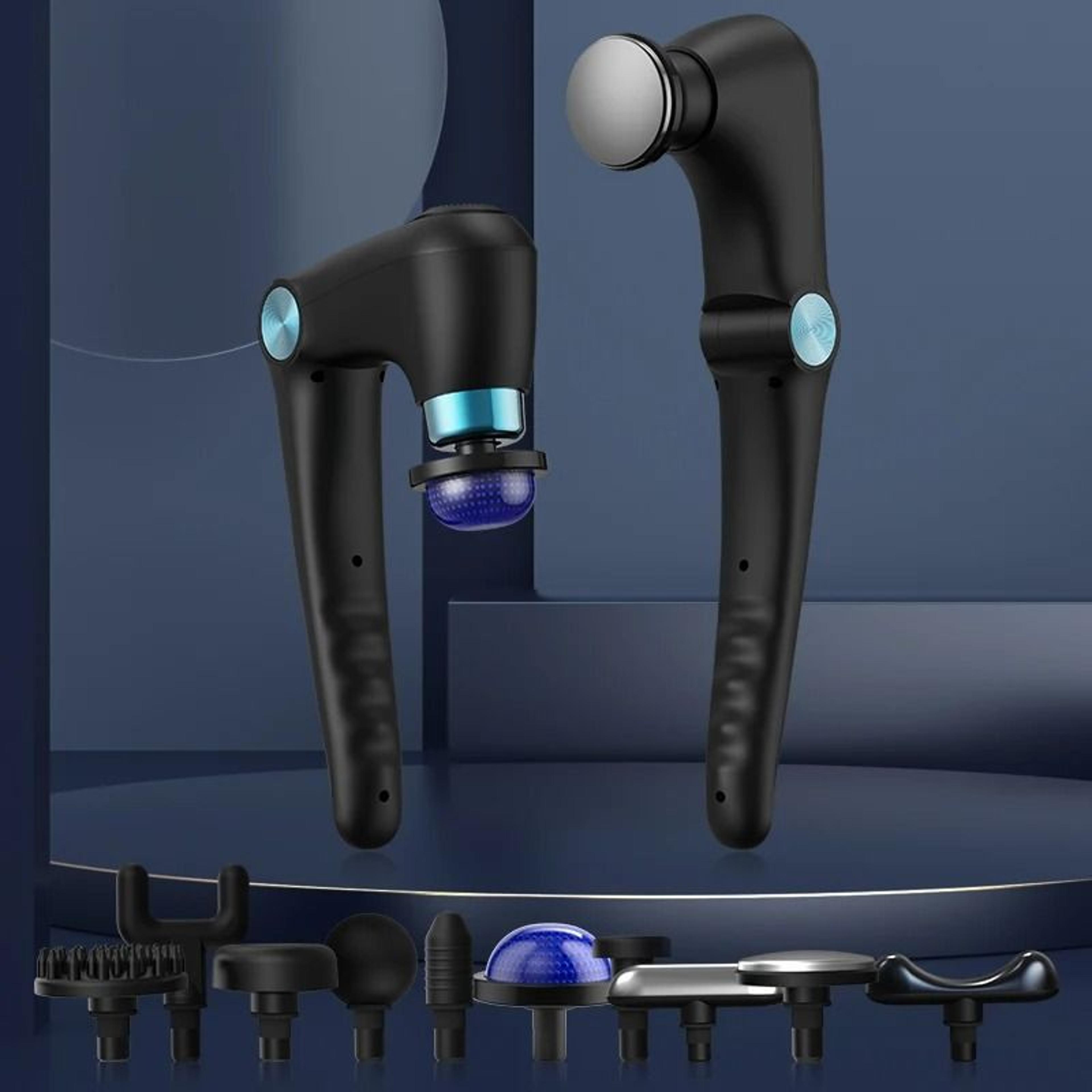 flexrelief foldable massage gun portable deep tissue percussion massager with heat cold therapy and adjustable angles