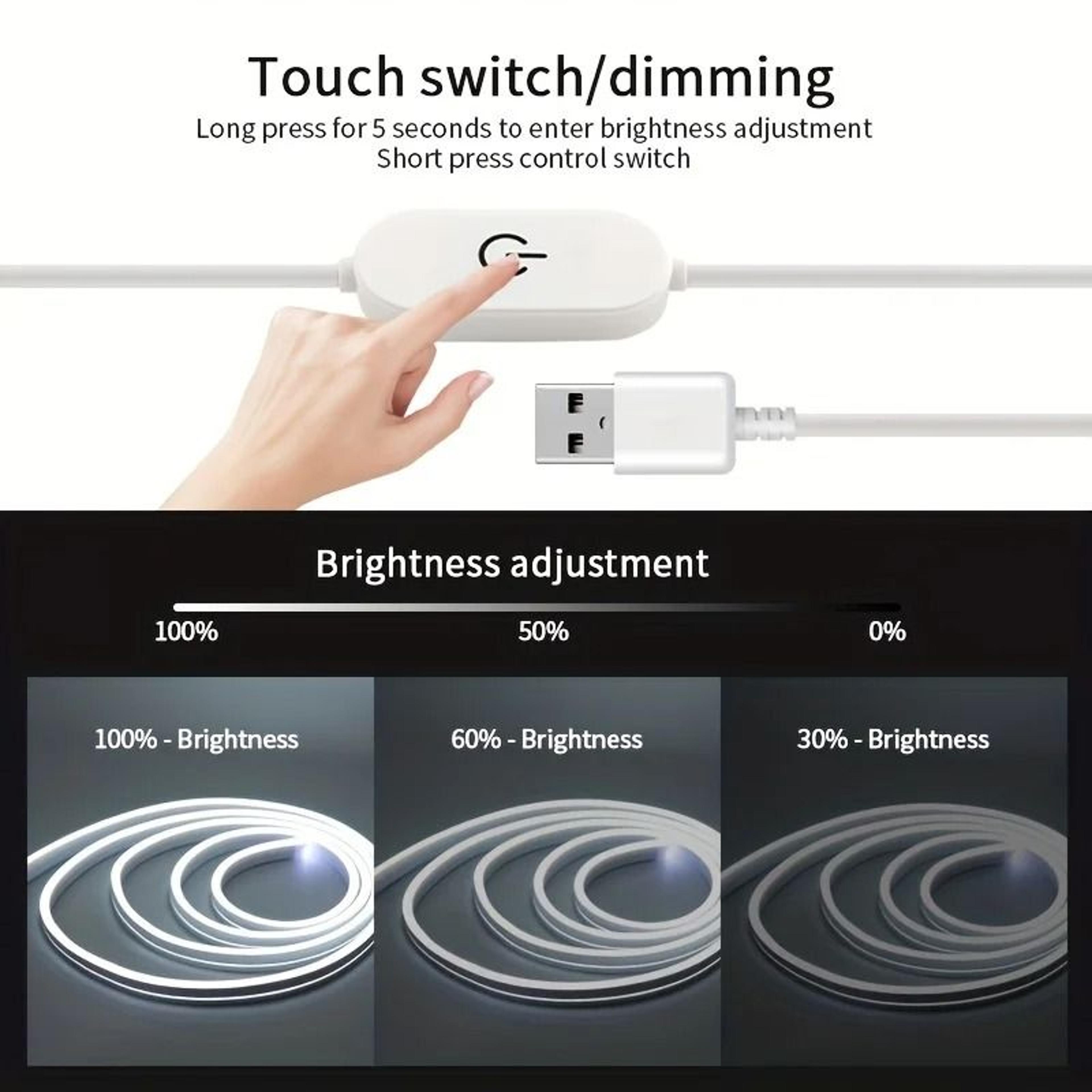 Flexible LED Neon Strip Light USB Dimmable Waterproof Neon Sign Tape 7