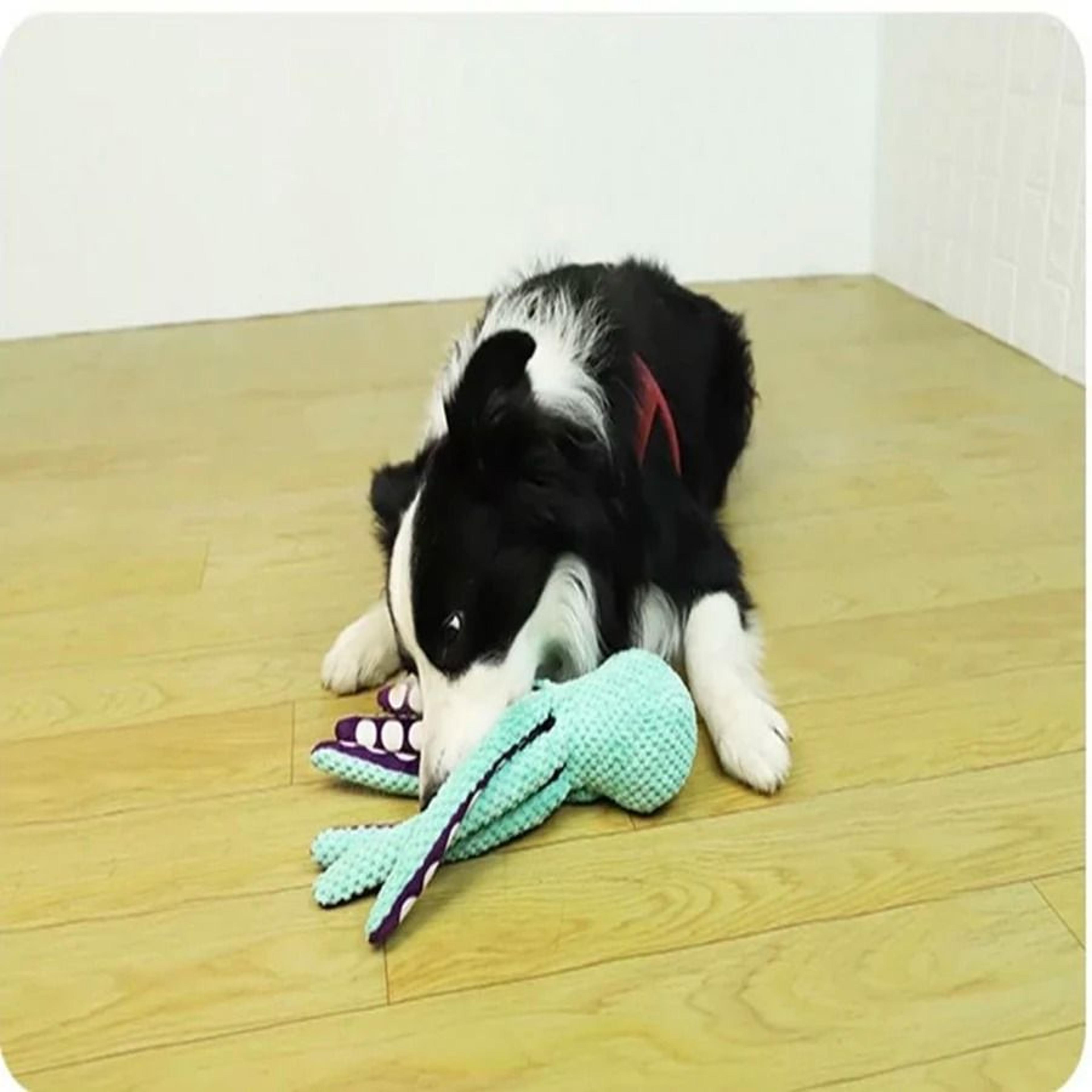 Interactive Plush Octopus Dog Toy Squeaky Boredom Companion For Dogs 5