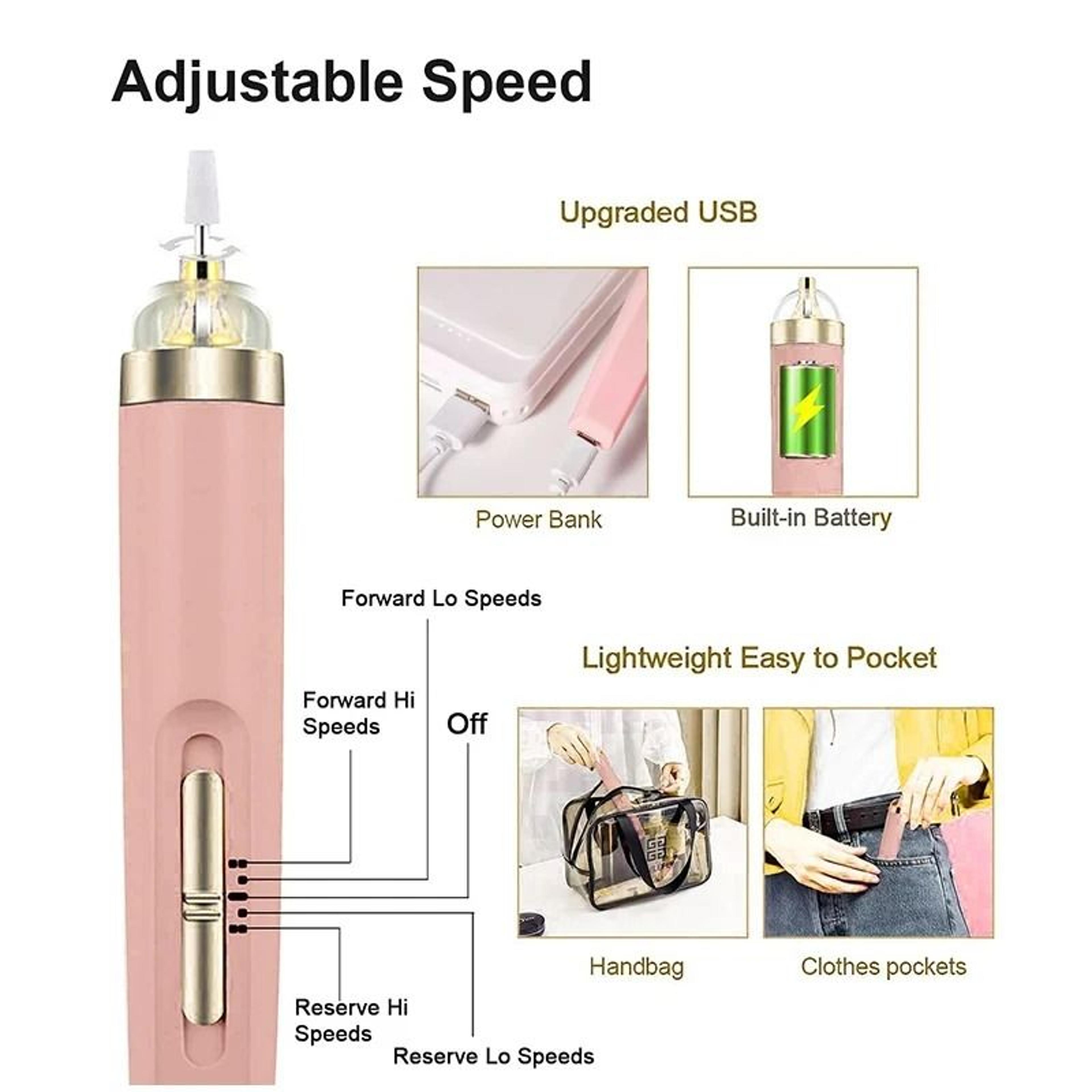 NailPro Electric Nail Drill Kit Cordless 5 In 1 Portable Manicure Tool 4
