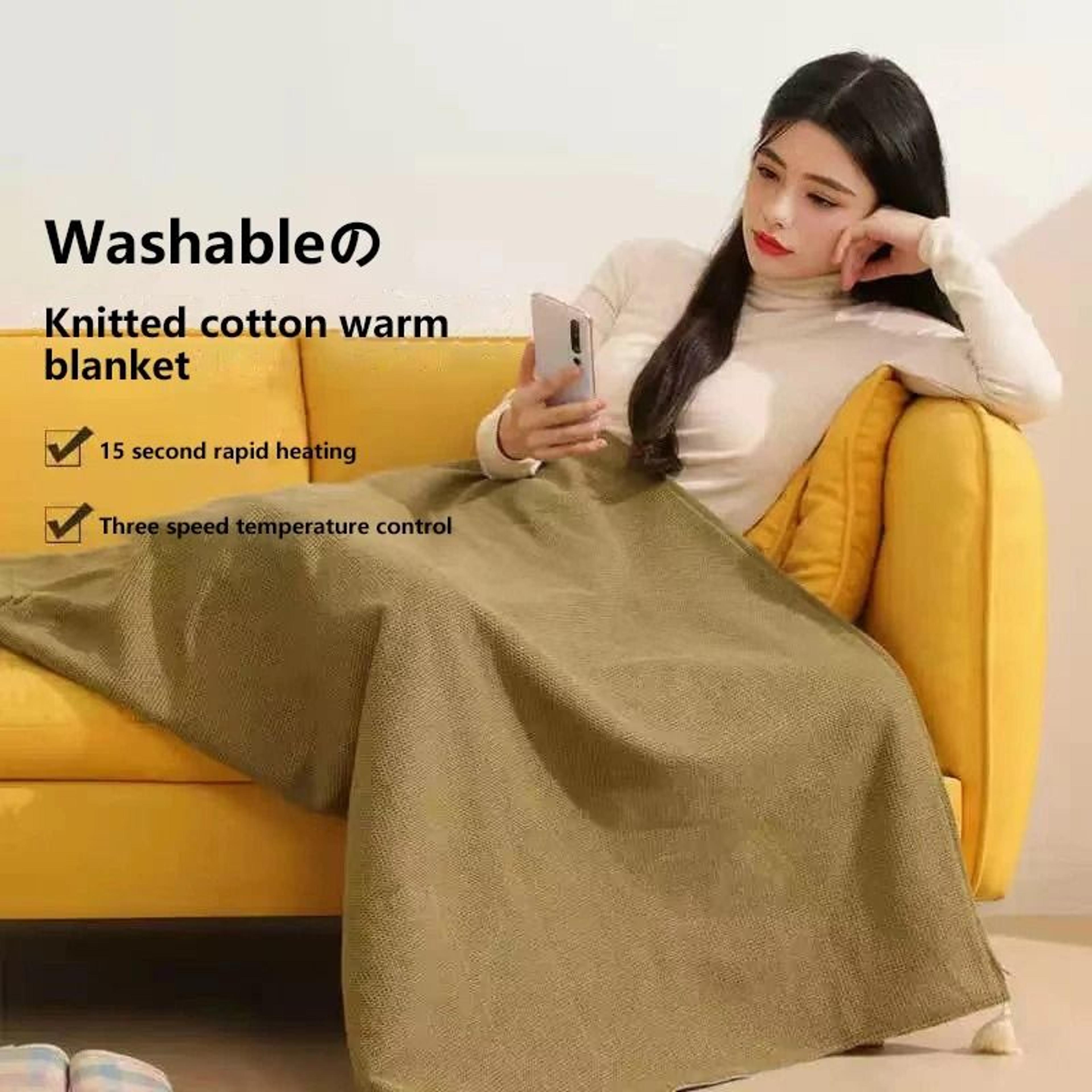 Portable USB Electric Blanket FastHeating Washable Warm Shawl For Home Office  Camping 6