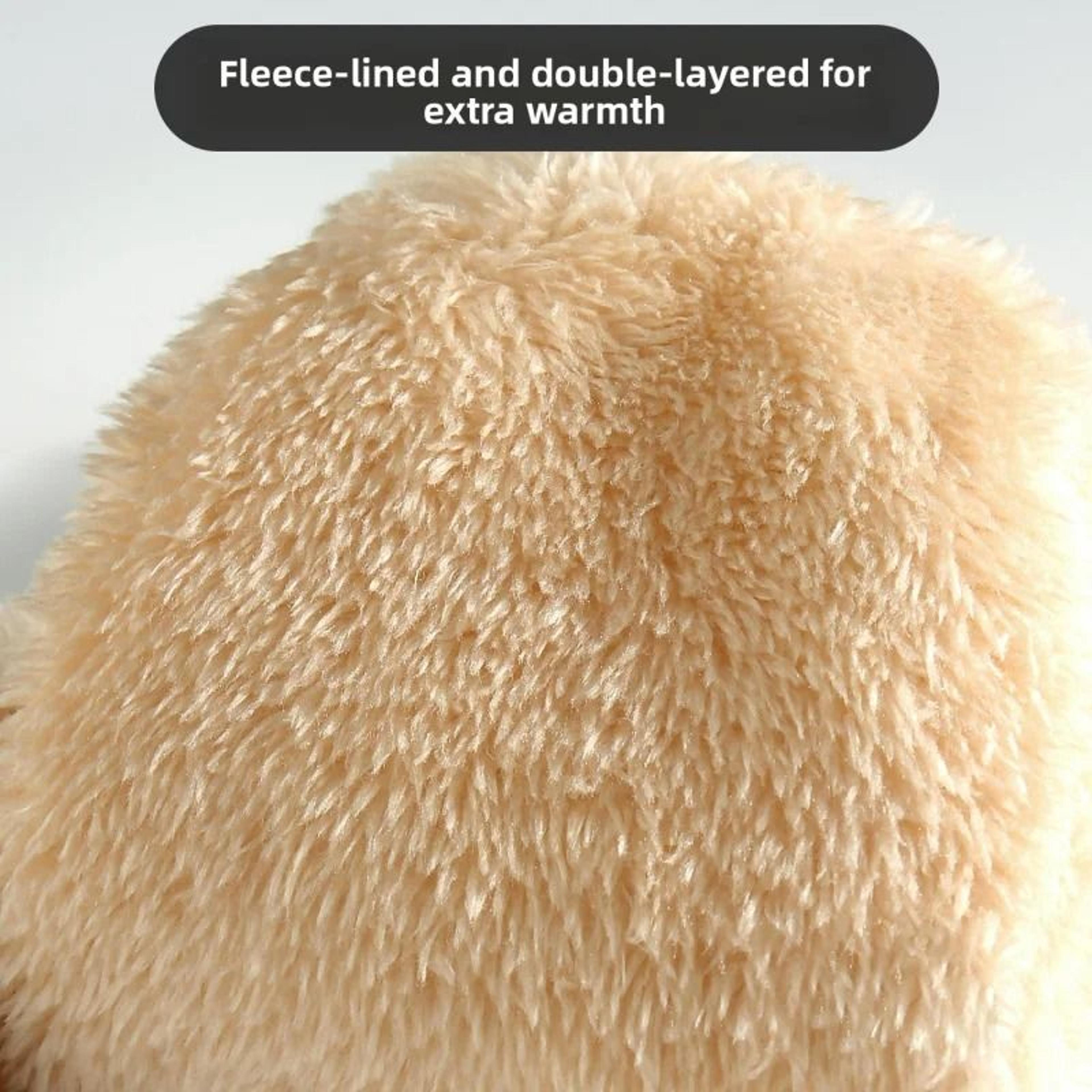 Double Layer Knitted Winter Gloves Thick Warm Velvet Lined Full Finger Gloves 9