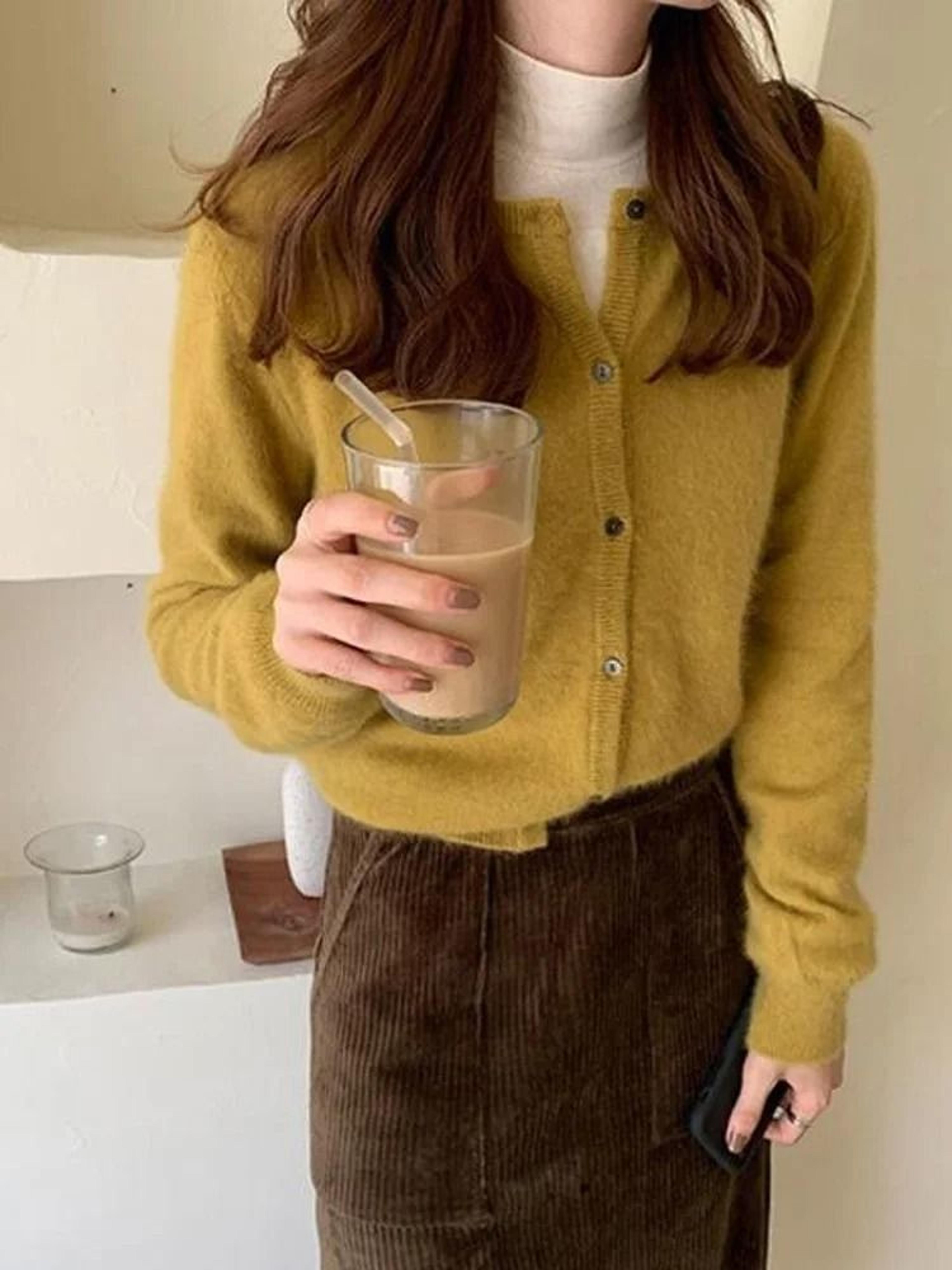 Elegant Womens Knit Button Cardigan Casual Loose Long Sleeve Winter Sweater 11