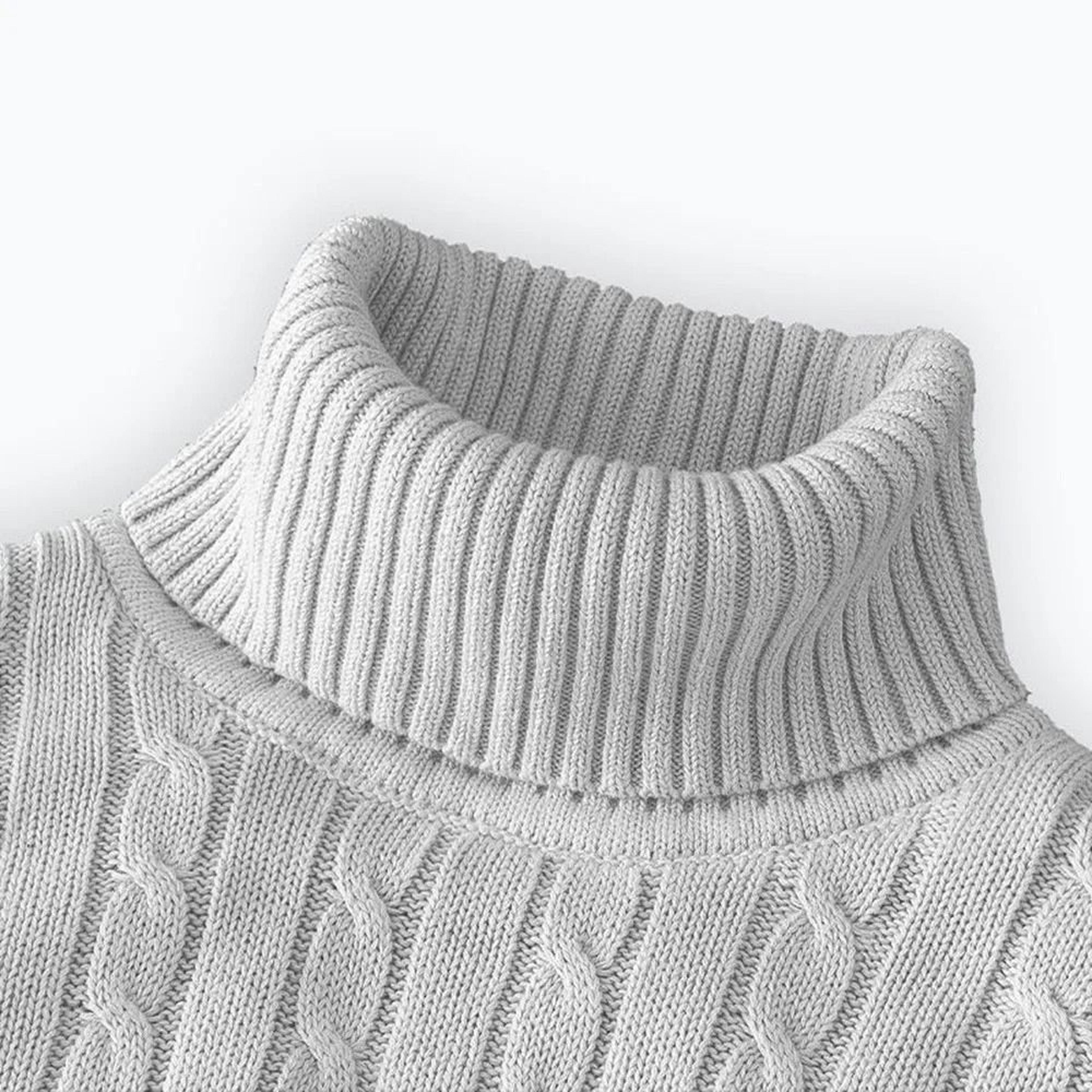 Mens Turtleneck Knit Sweater Warm High Neck Casual Pullover 10