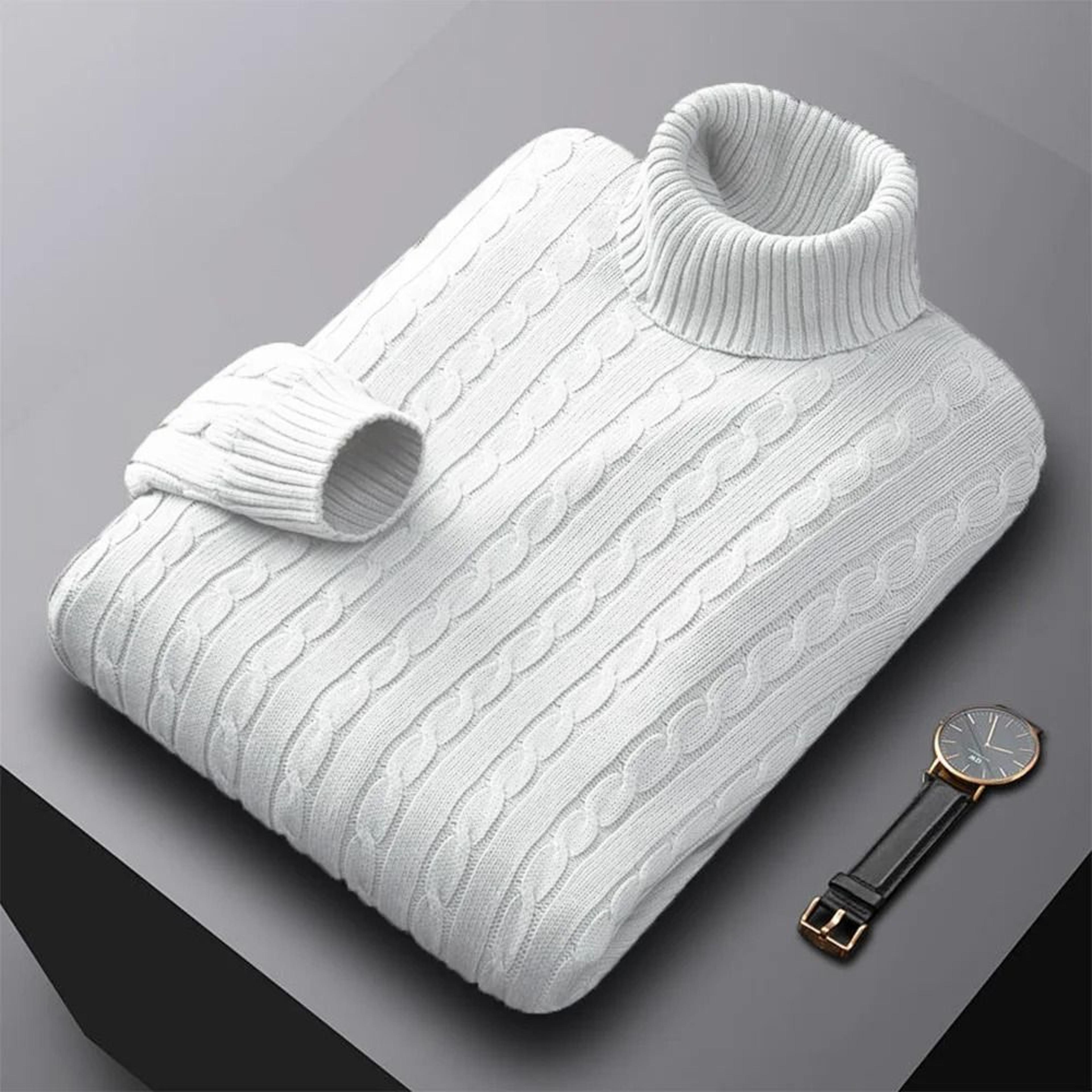 Mens Turtleneck Knit Sweater Warm High Neck Casual Pullover 6