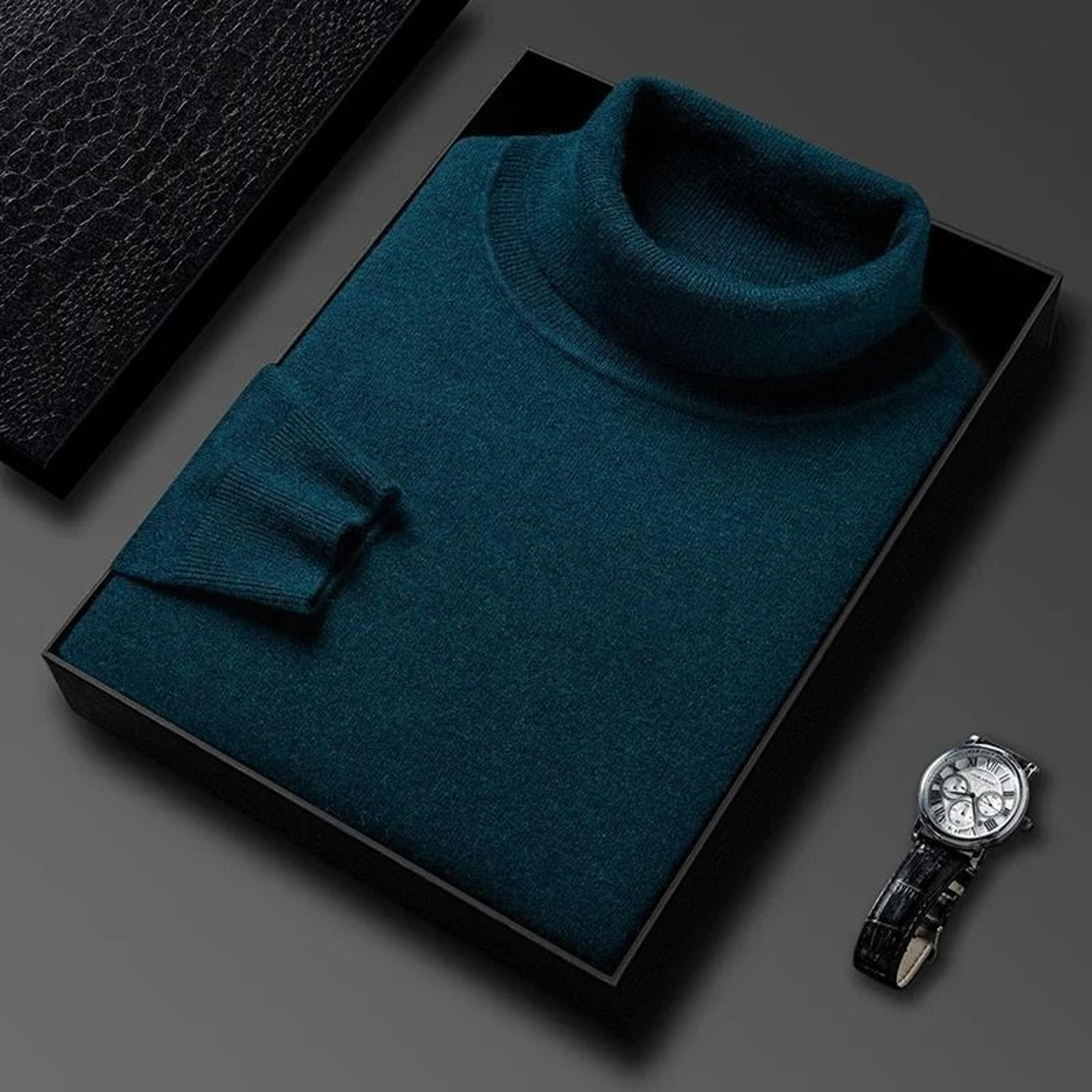 Mens Slim Fit Turtleneck Sweater Anti Pilling Knit Pullover 12