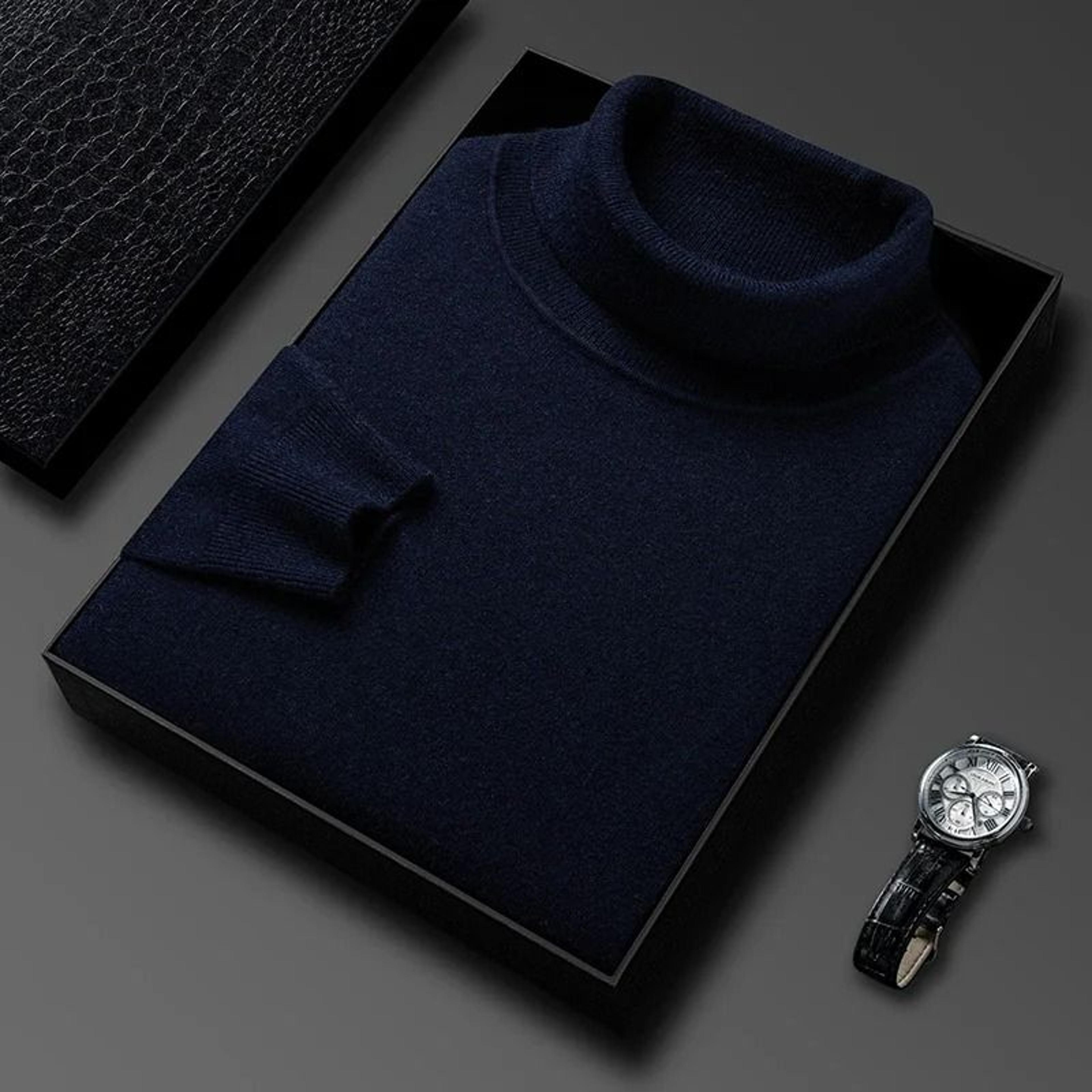 Mens Slim Fit Turtleneck Sweater Anti Pilling Knit Pullover 8