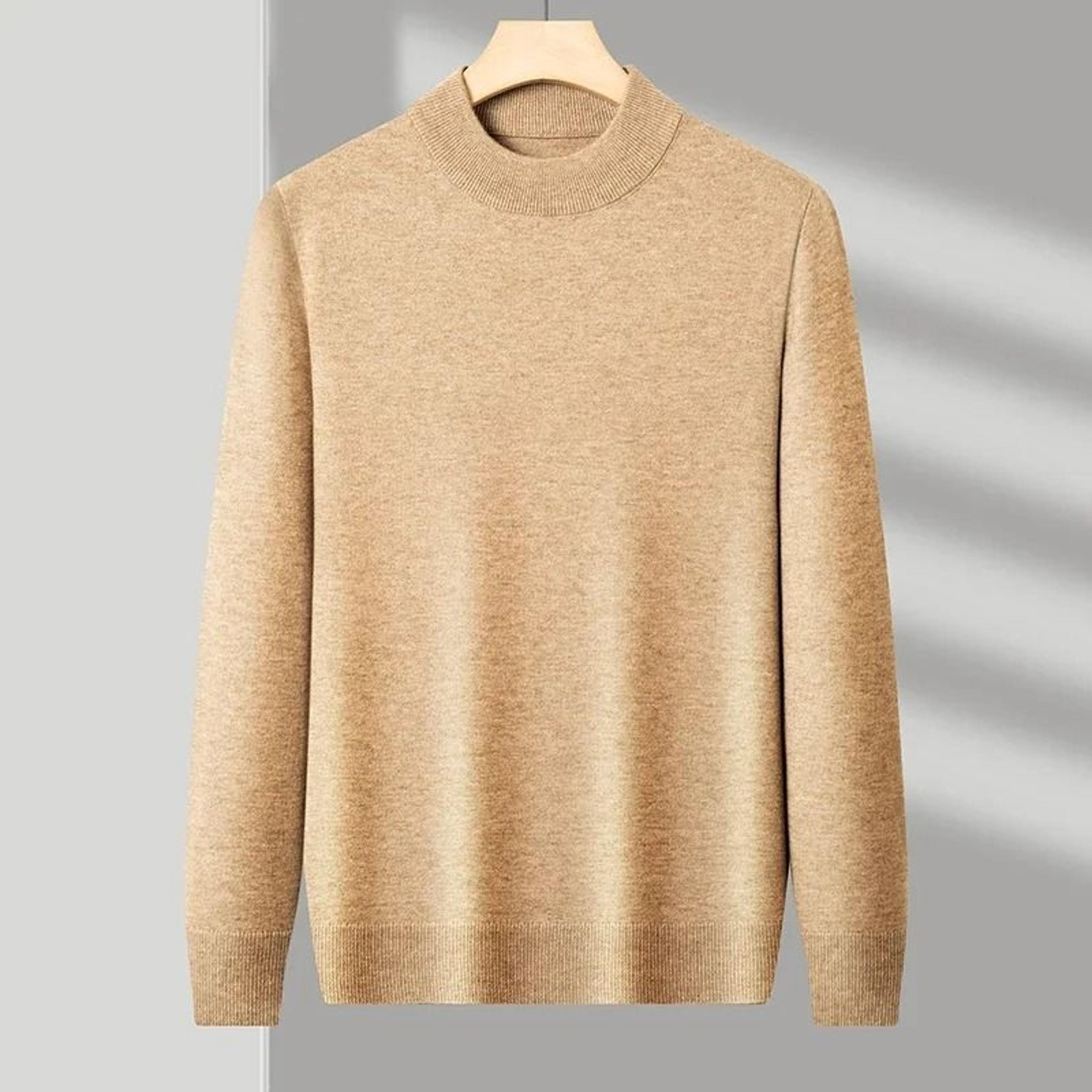 Mens Mock Neck Knit Sweater Casual Half Turtleneck Pullover 6