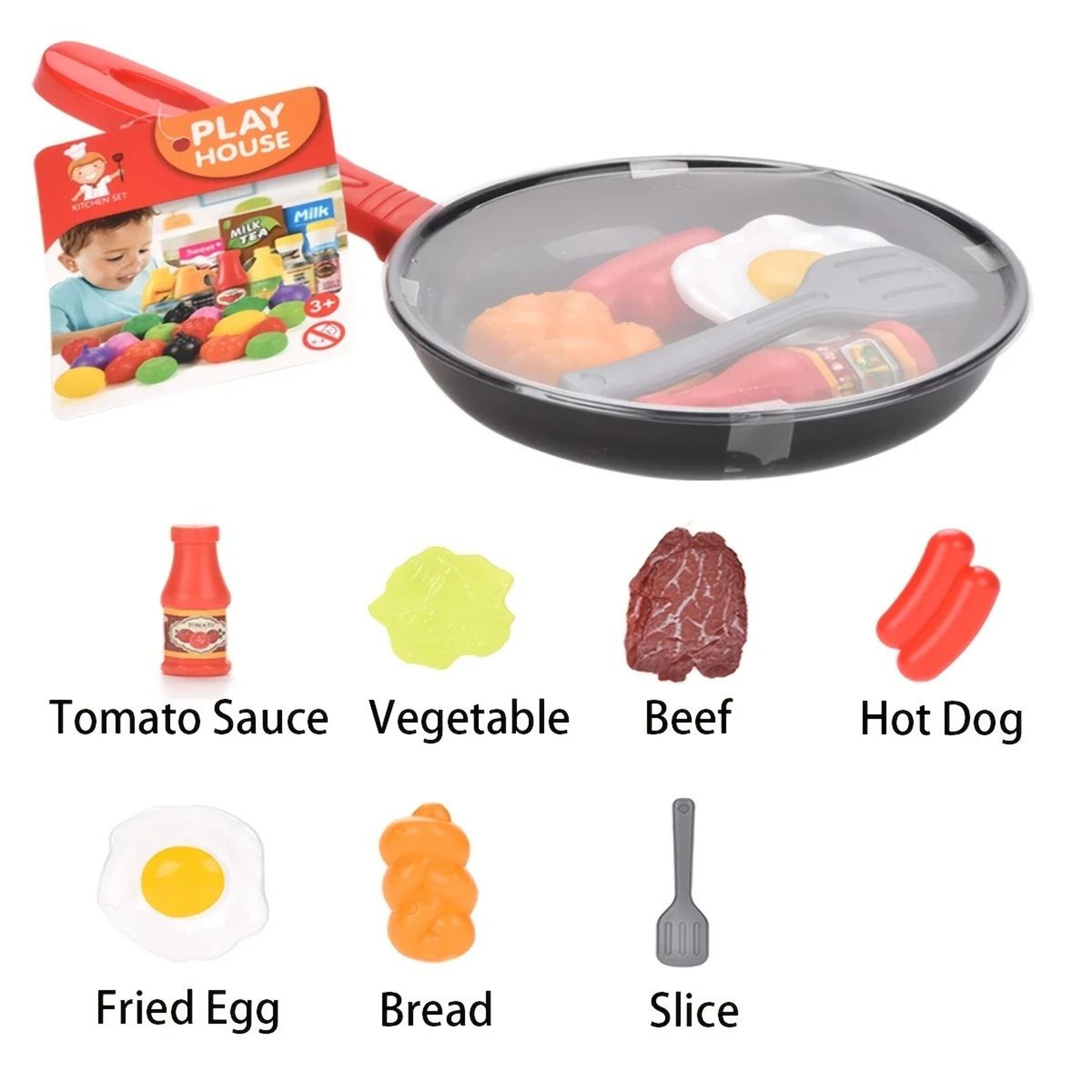 Montessori Wooden Kitchen Pretend Play Set Toddler Cooking Toy With Plates And Dishes 0
