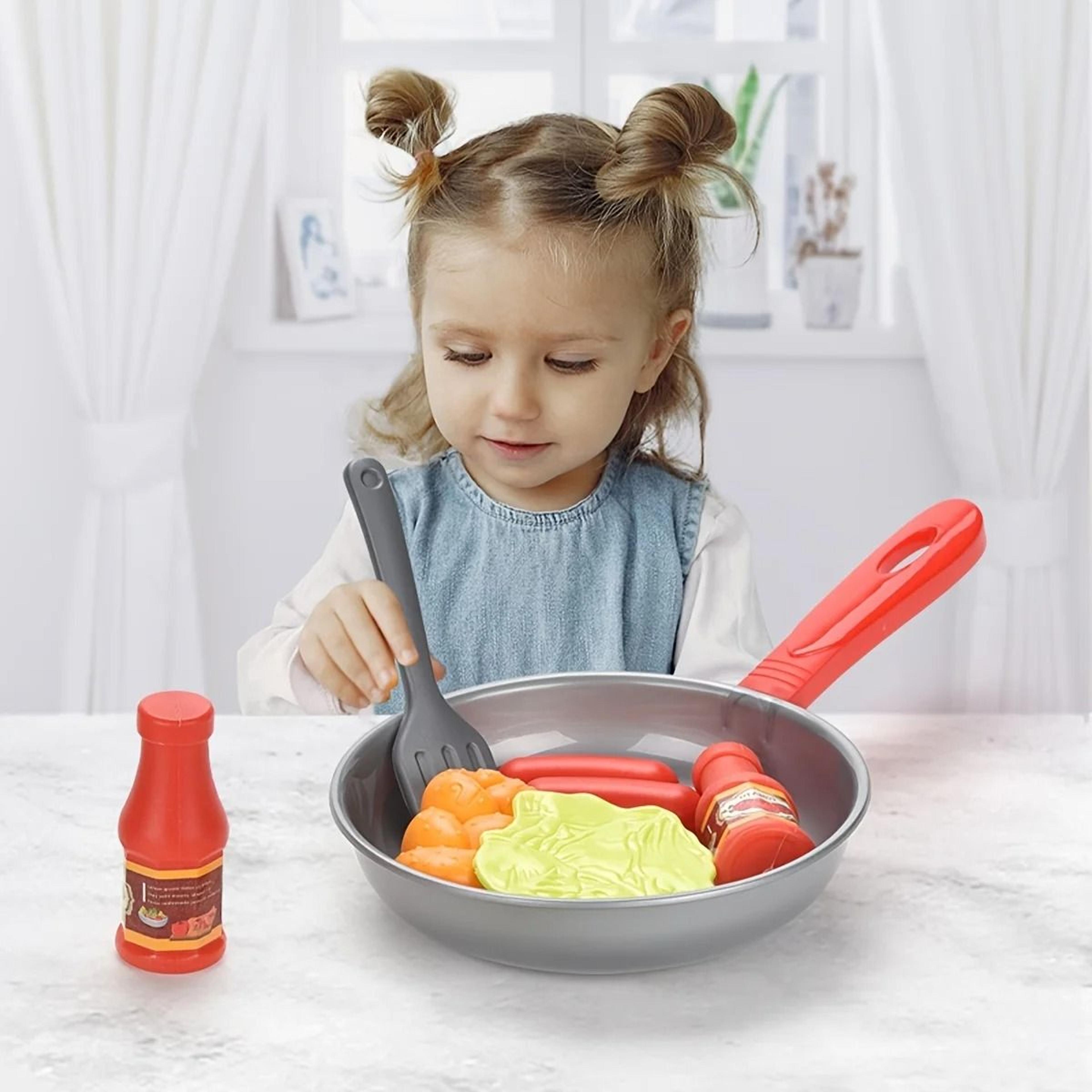 Montessori Wooden Kitchen Pretend Play Set Toddler Cooking Toy With Plates And Dishes 1
