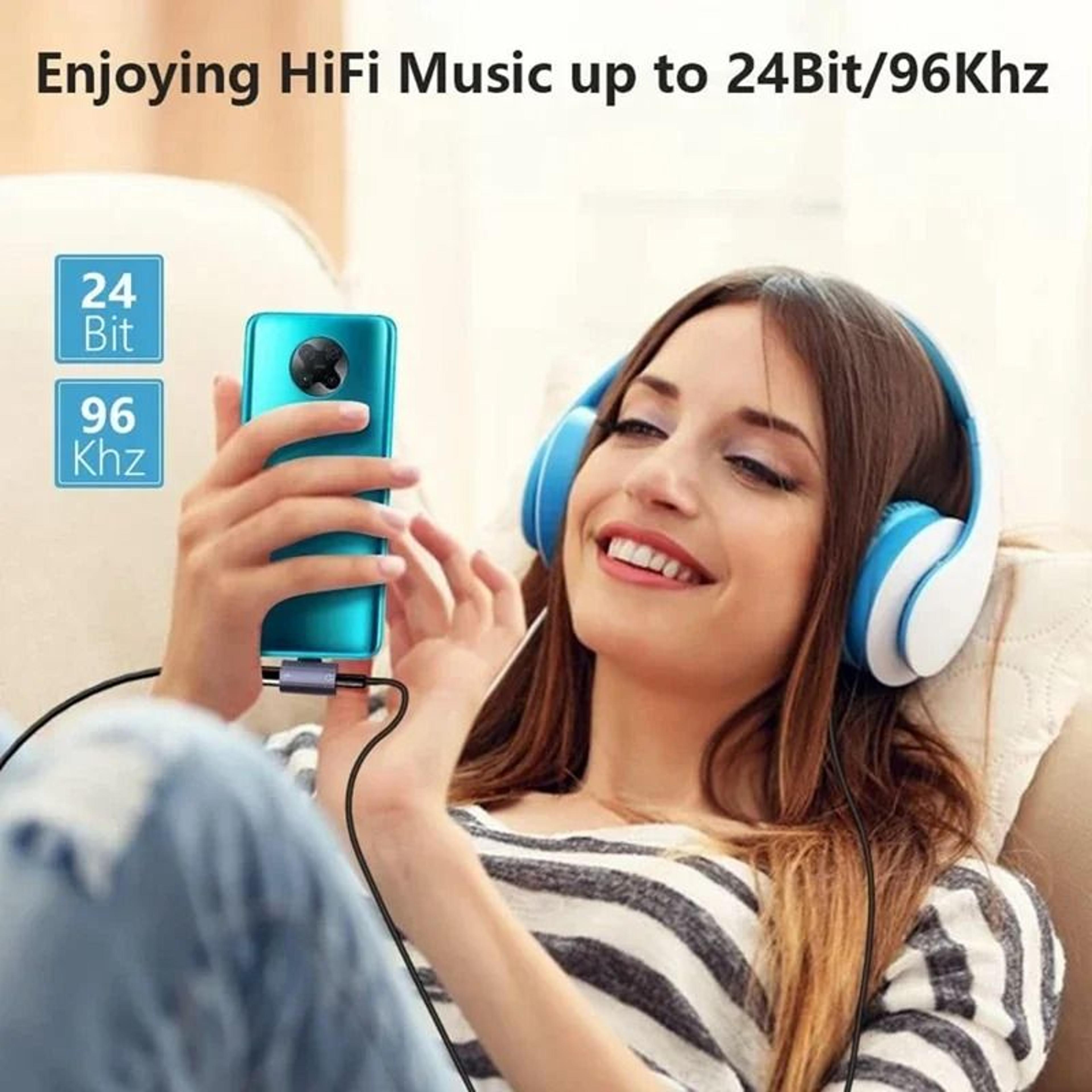 USB C To 35mm Headphone And Charger Adapter Fast Charging Audio Splitter 7