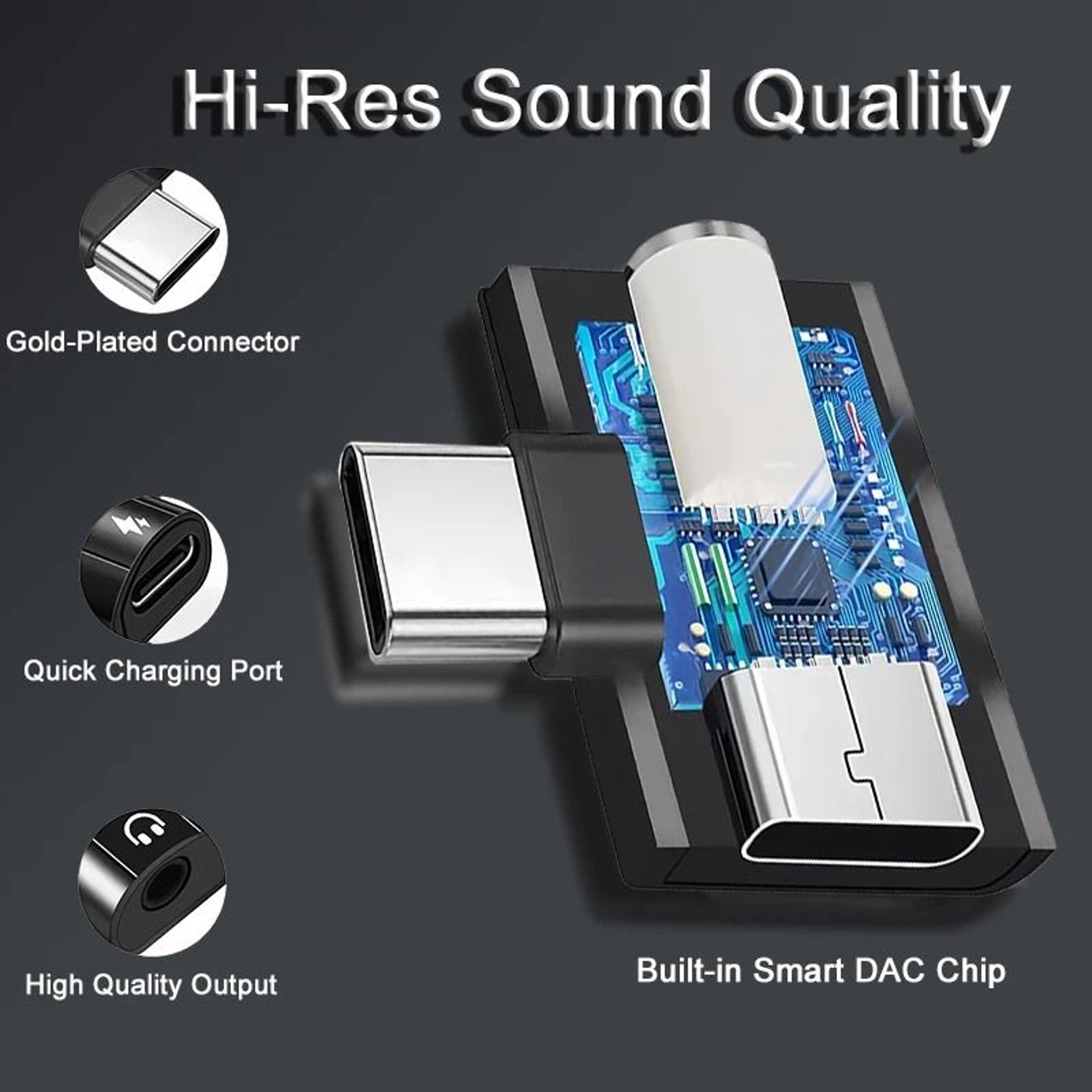 USB C To 35mm Headphone And Charger Adapter Fast Charging Audio Splitter 8