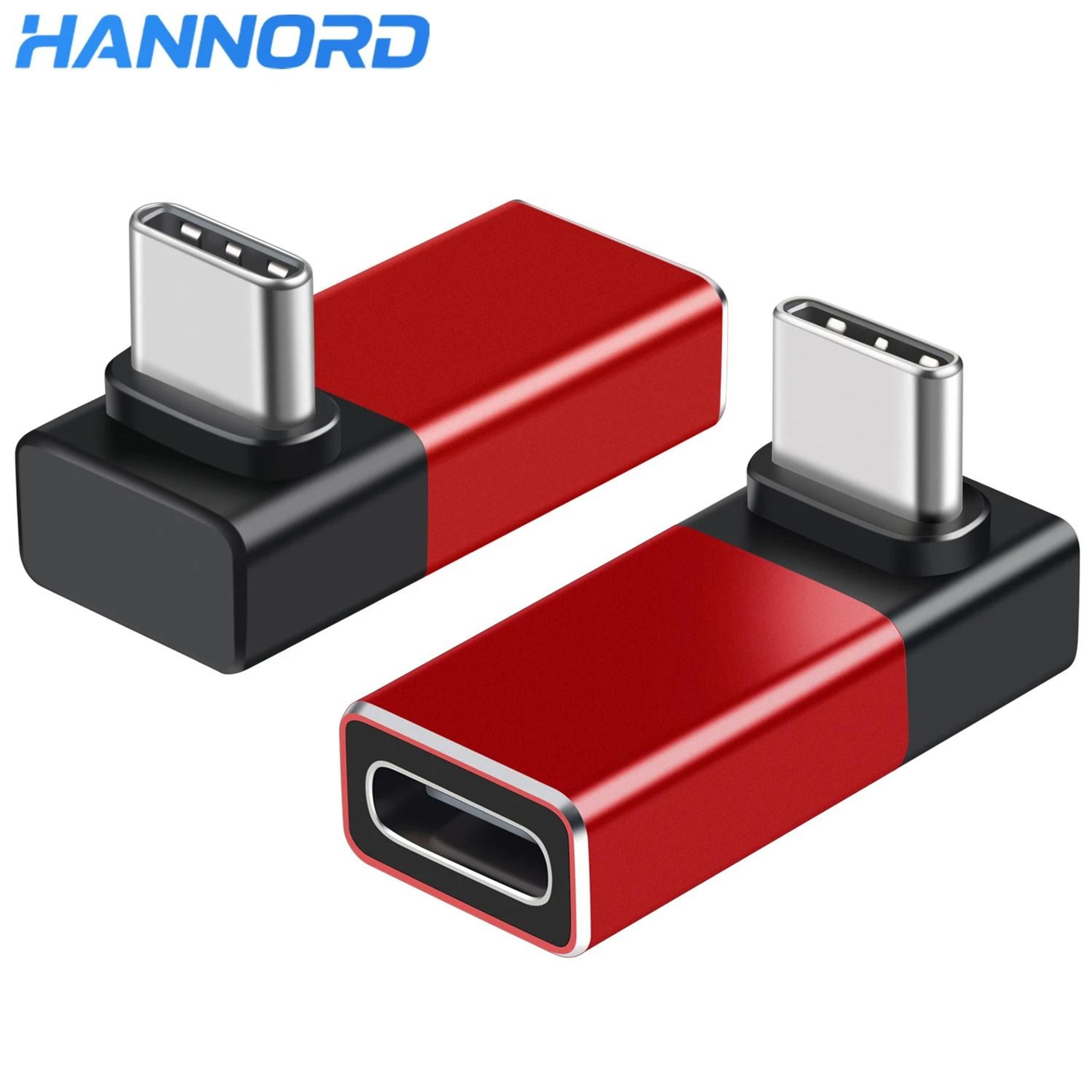 hannord usb c 90 degree adapter usb4 40gbps angled converter 2 pack