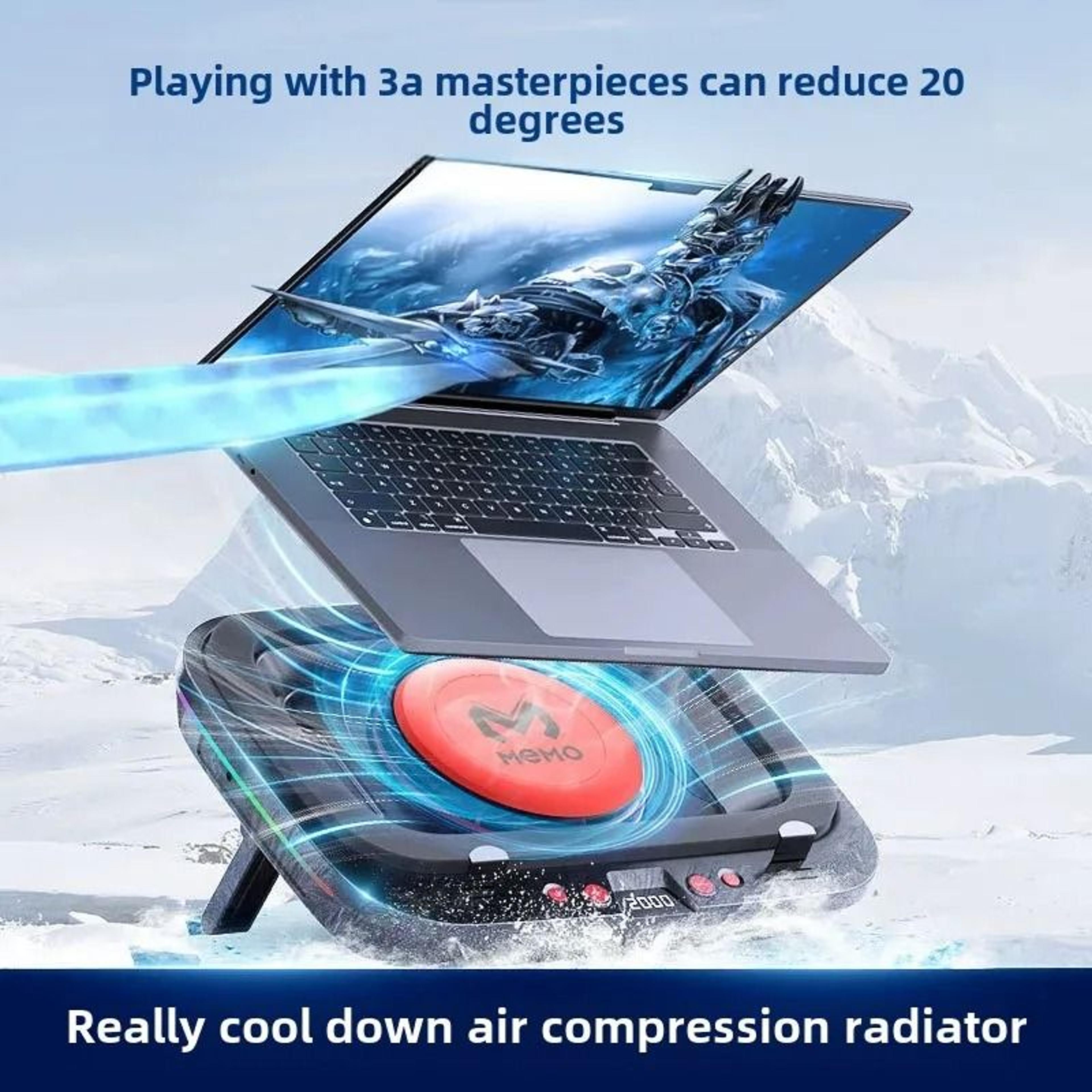 memo fl08 gaming laptop cooling pad adjustable laptop cooler stand powerful fan cooling base