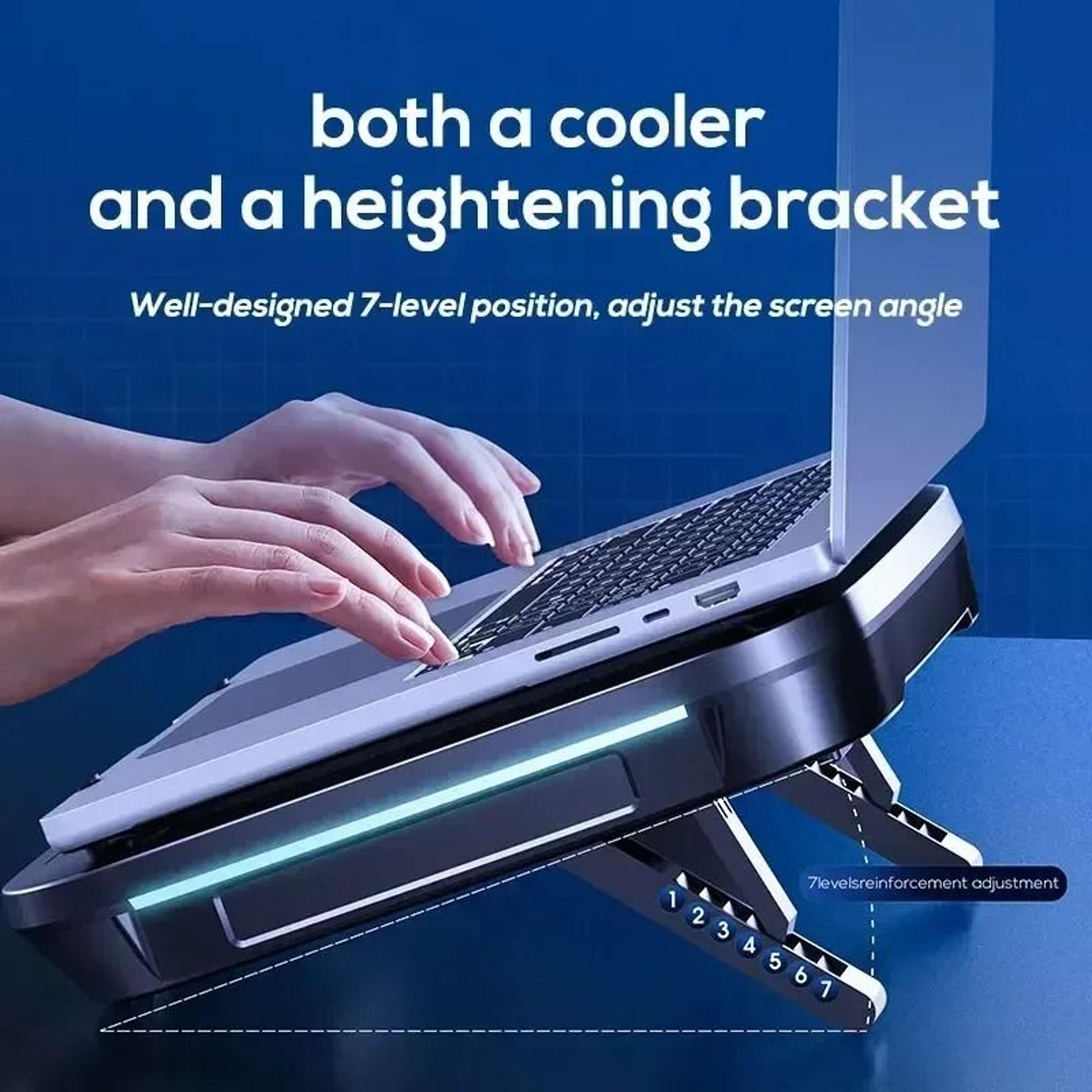 MEMO FL08 Gaming Laptop Cooling Pad Adjustable Laptop Cooler Stand Powerful Fan Cooling Base 8