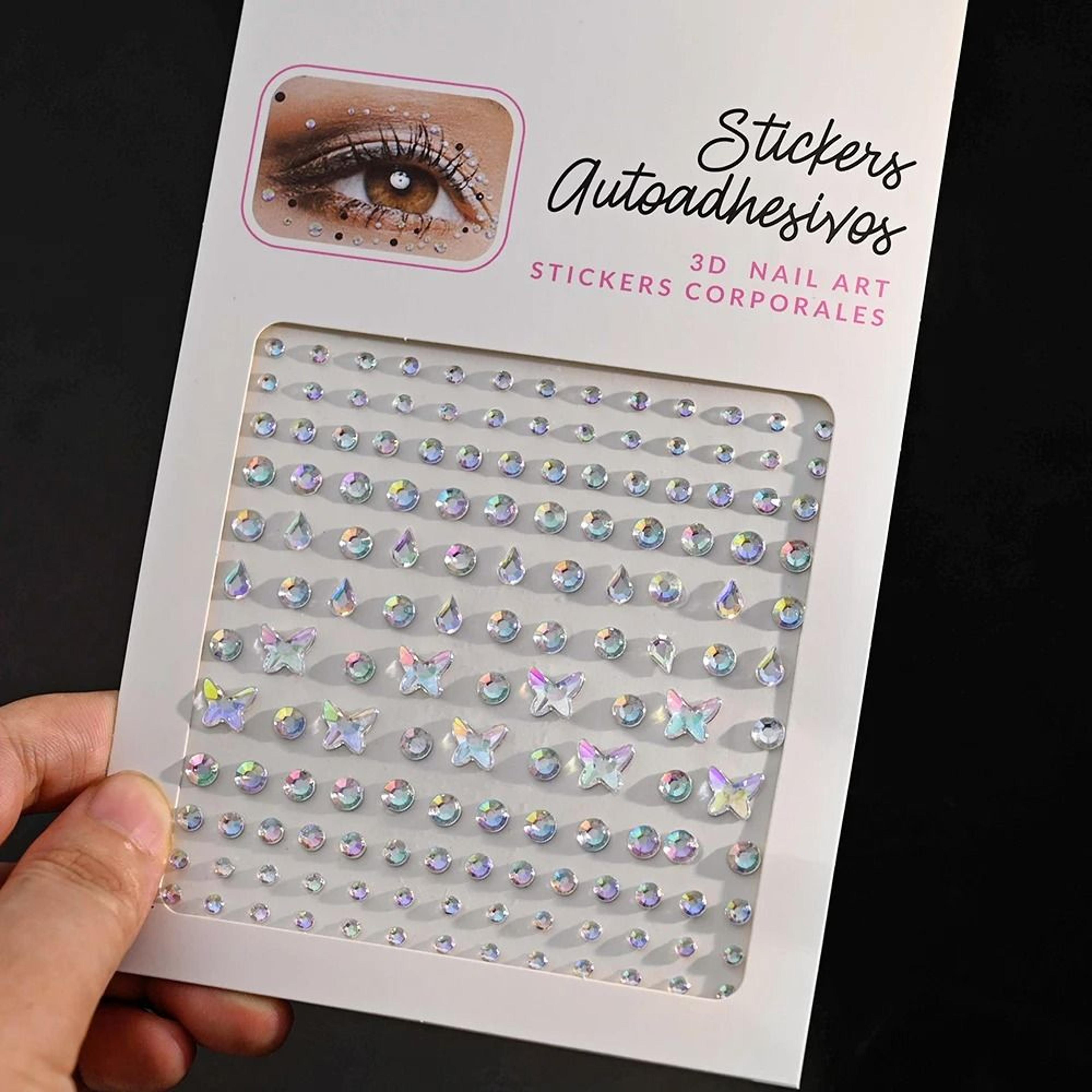 GlamShine Rhinestone Face Stickers Self Adhesive Face Gem Stickers Festival Makeup Jewels 7