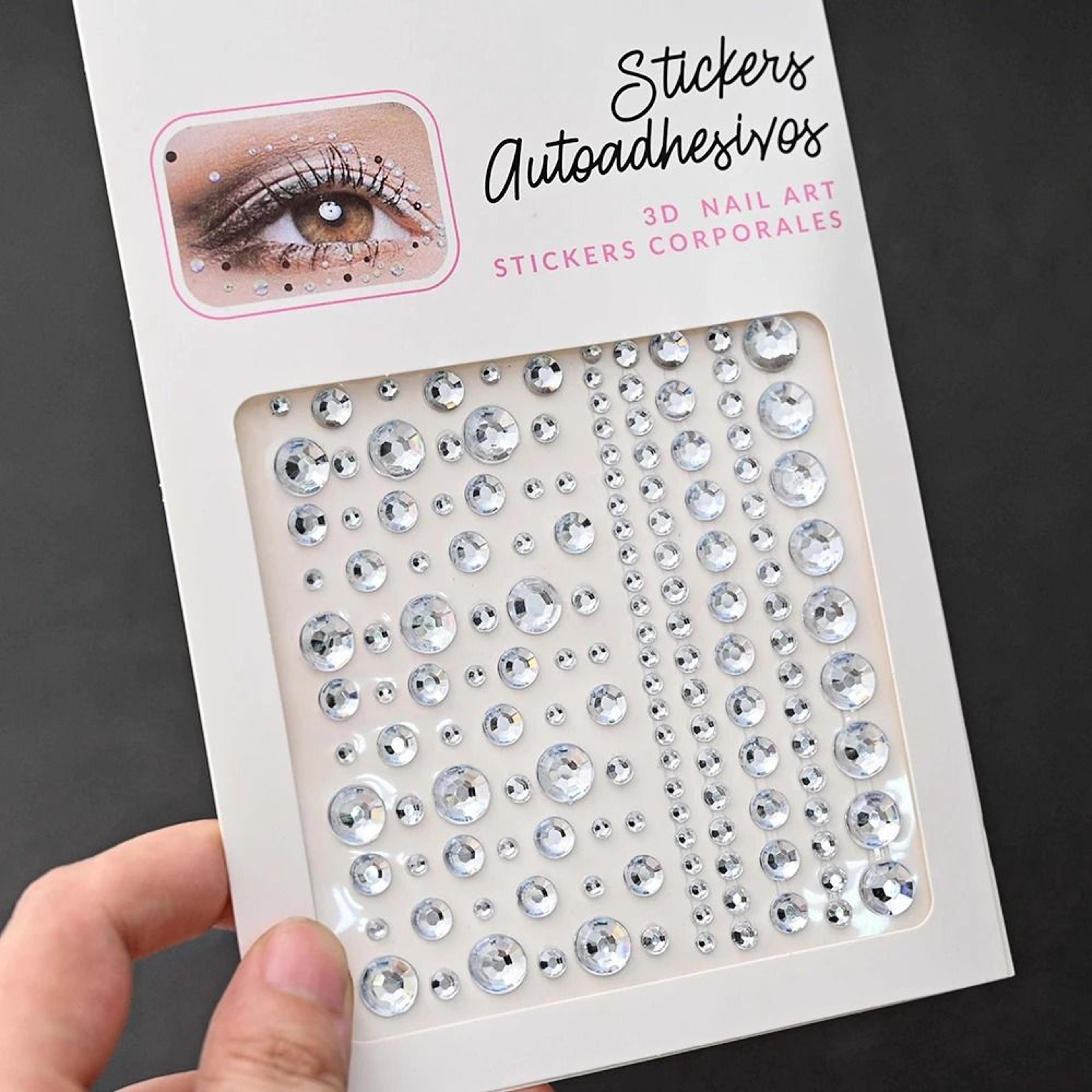 GlamShine Rhinestone Face Stickers Self Adhesive Face Gem Stickers Festival Makeup Jewels 15