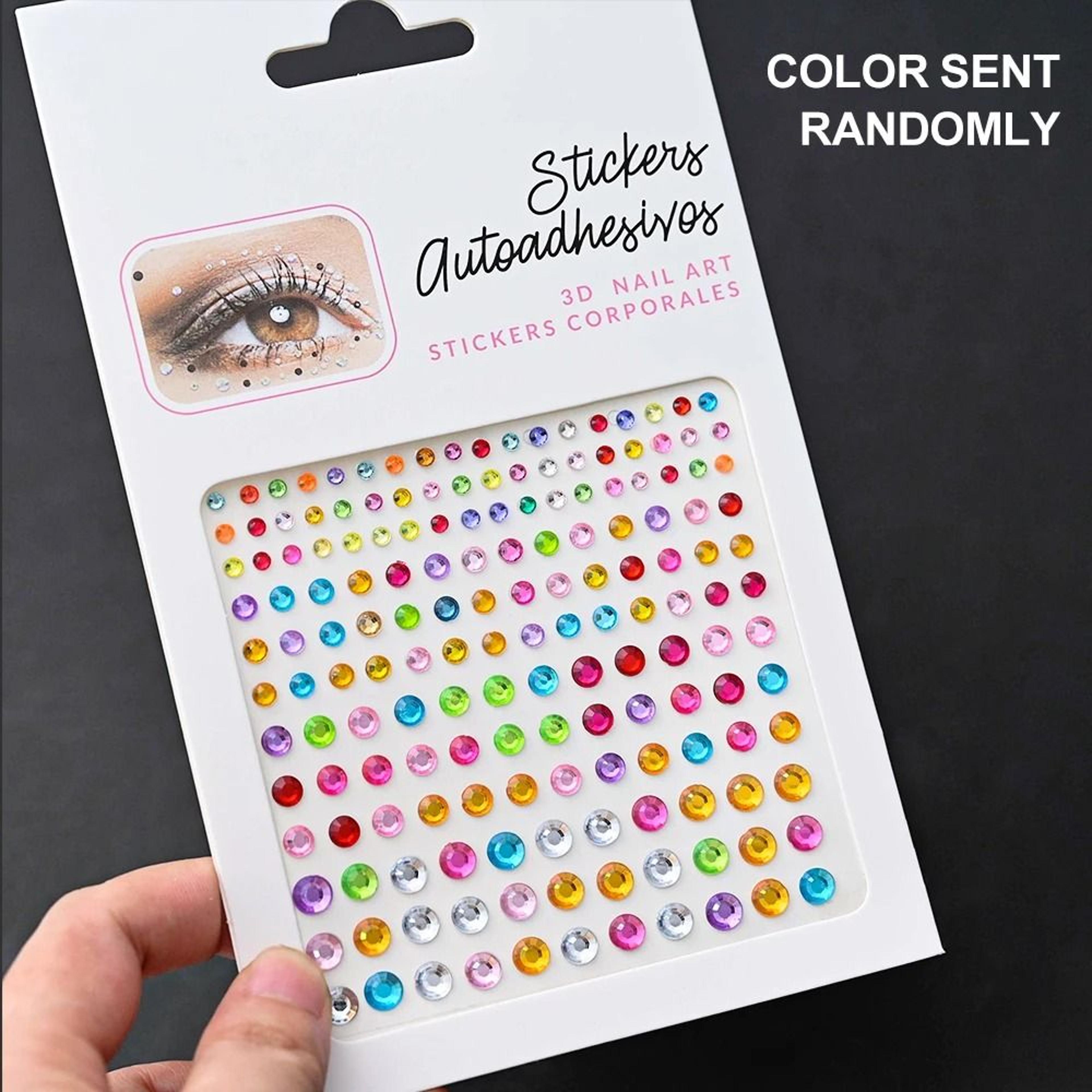 GlamShine Rhinestone Face Stickers Self Adhesive Face Gem Stickers Festival Makeup Jewels 16