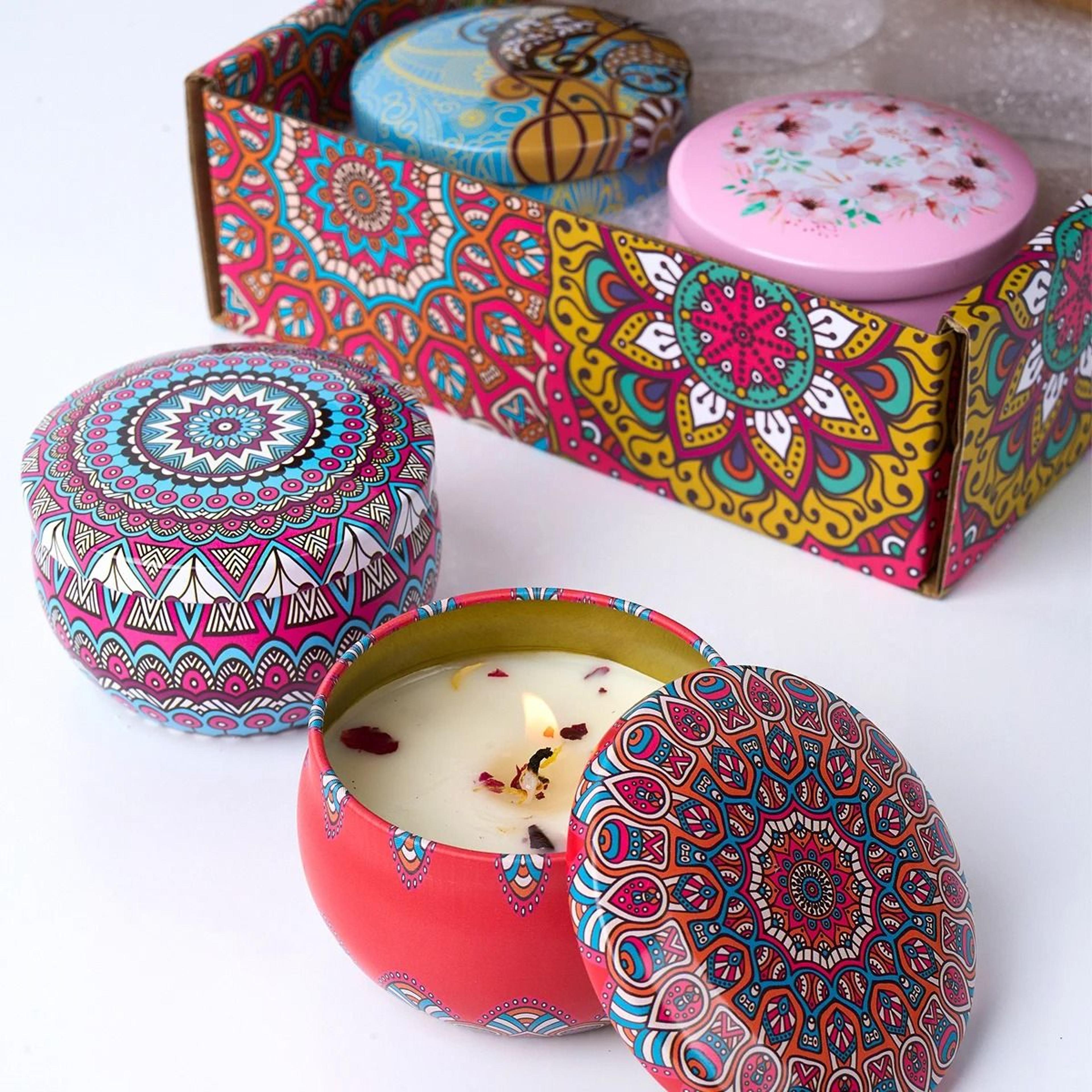 vintage scented candle gift set soy wax flower fragrance candle jars for home decor